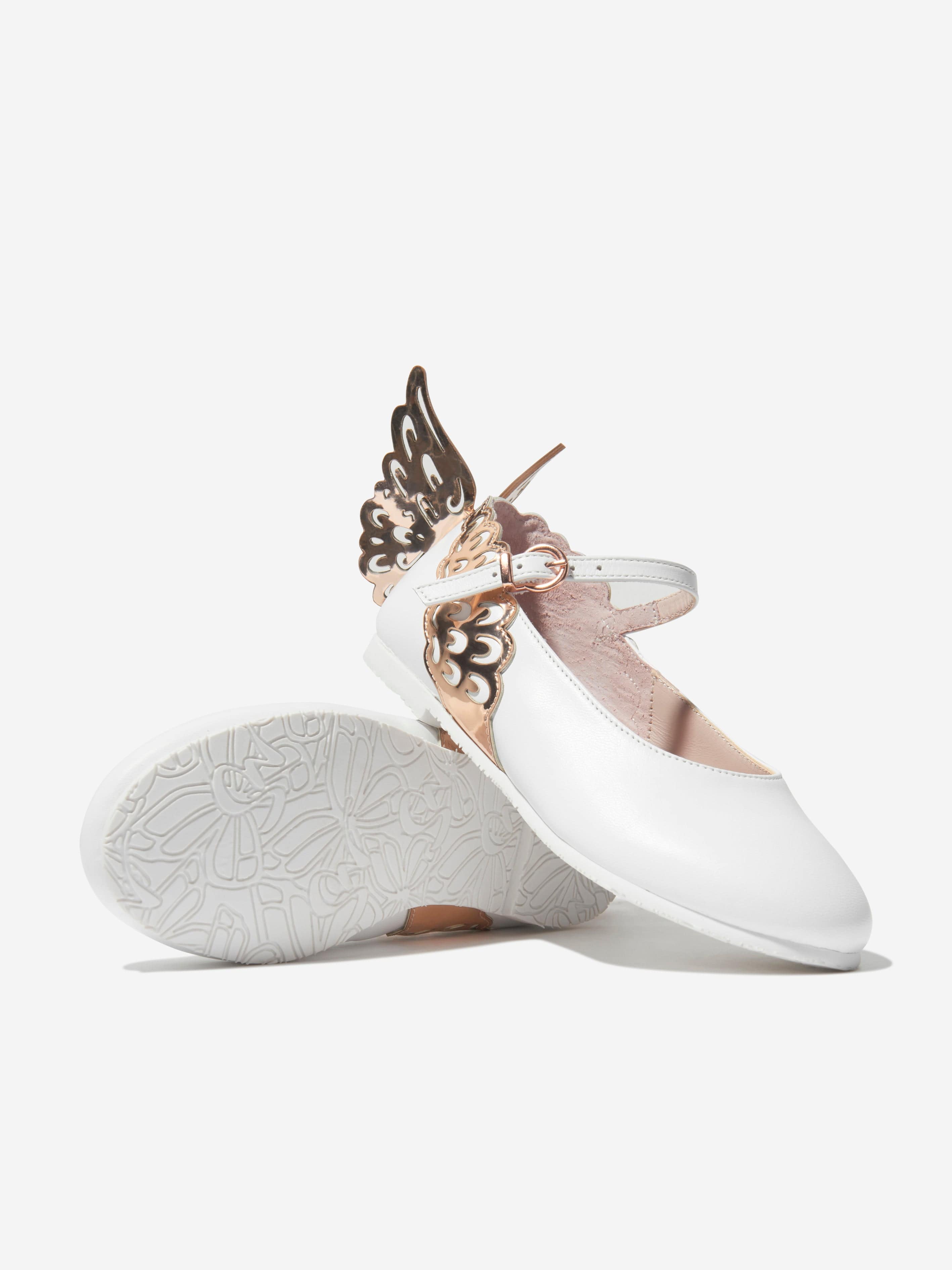 Sophia Webster Girls Leather Evangeline Shoes in White