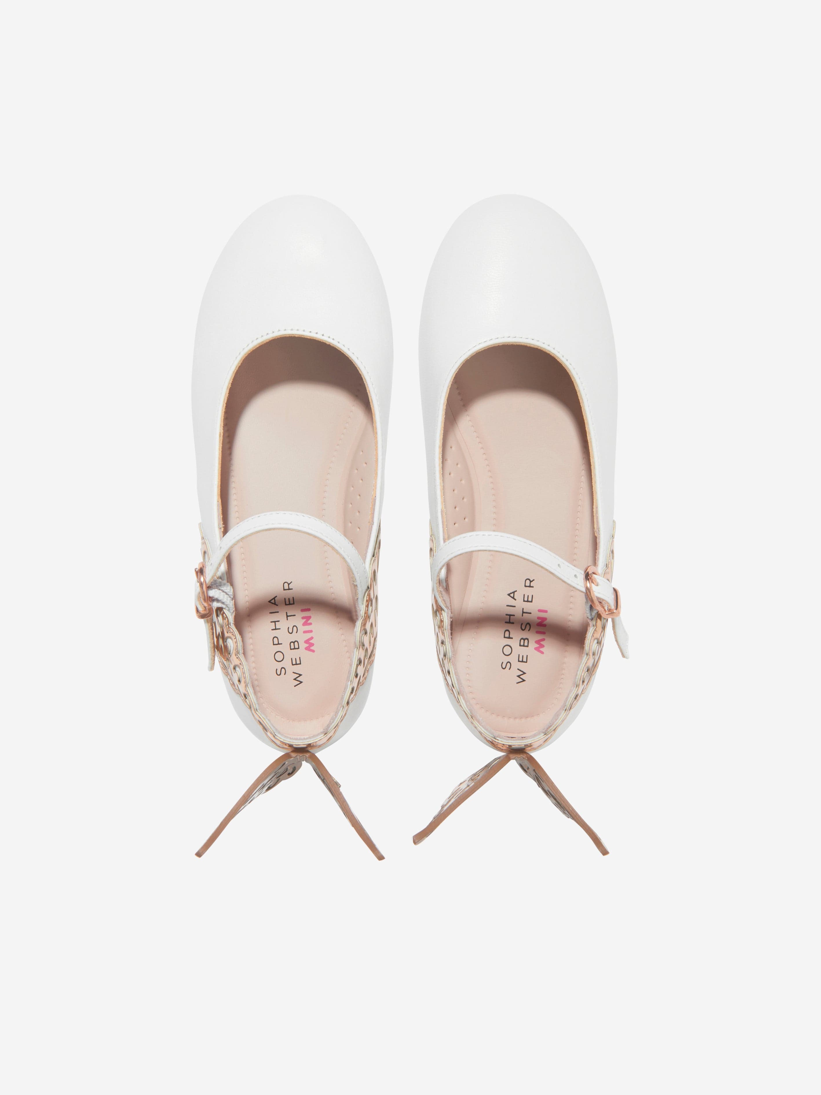 Sophia Webster Girls Leather Evangeline Shoes in White