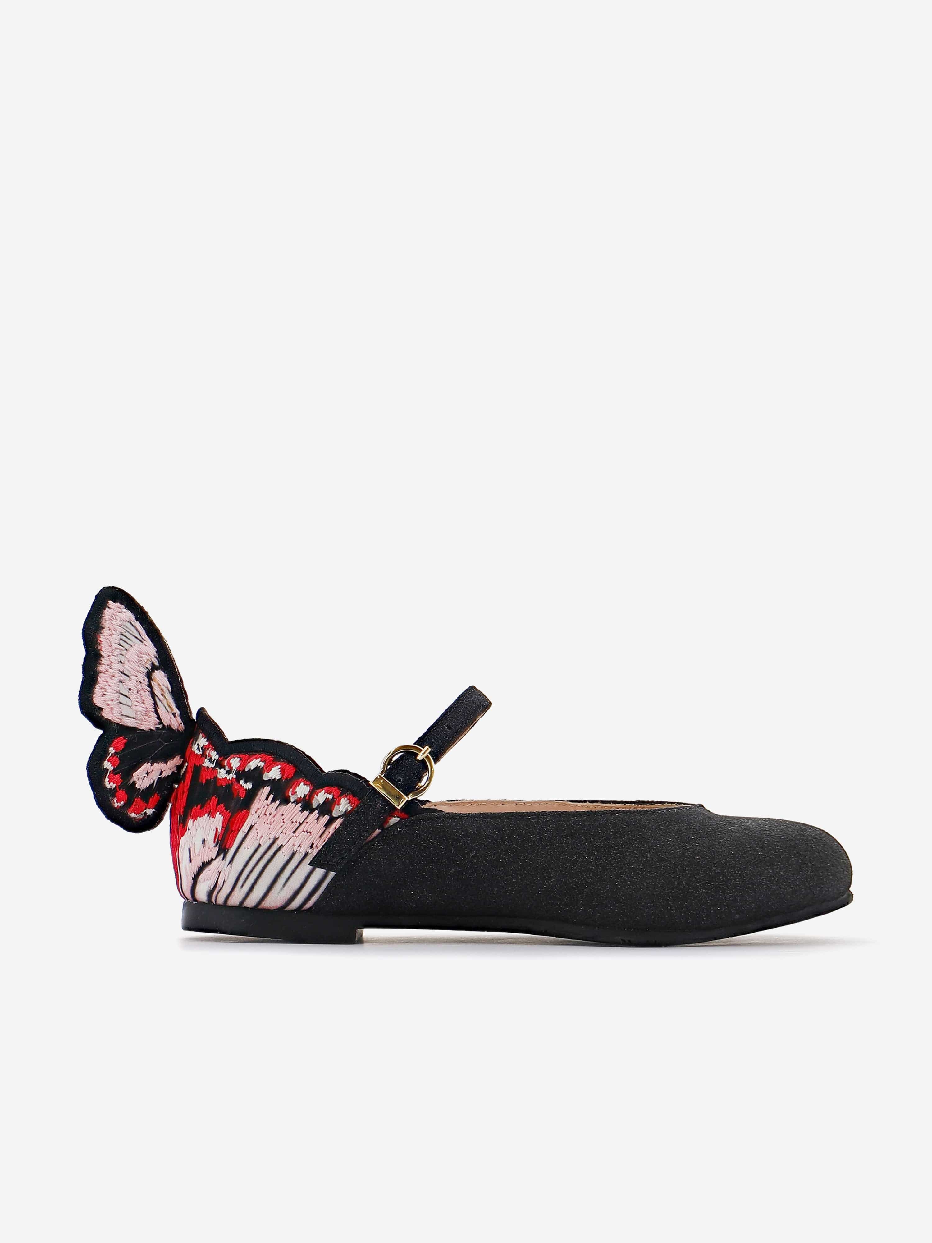 Sophia Webster Girls Chiara Flat in Black