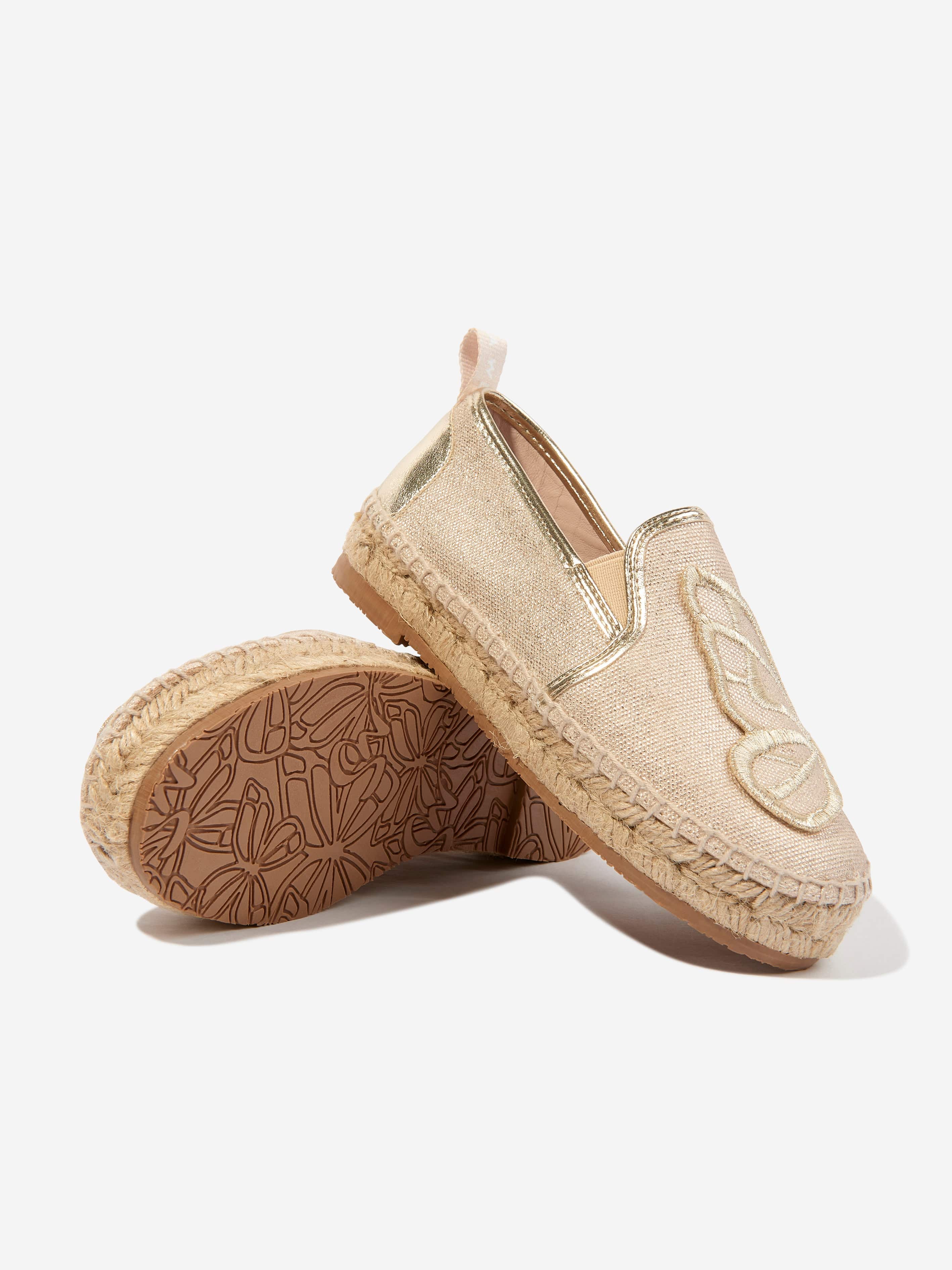 Sophia Webster Girls Butterfly Espadrilles in Gold