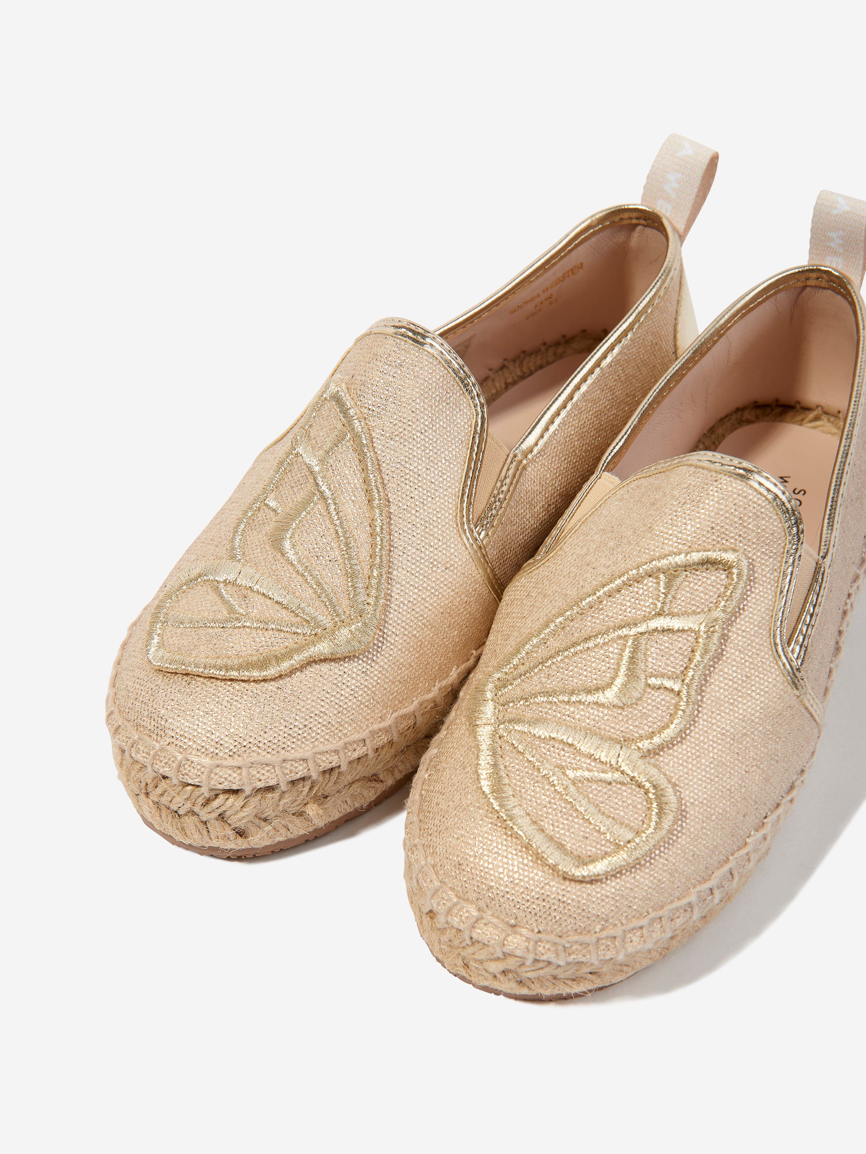 Sophia Webster Girls Butterfly Espadrilles in Gold