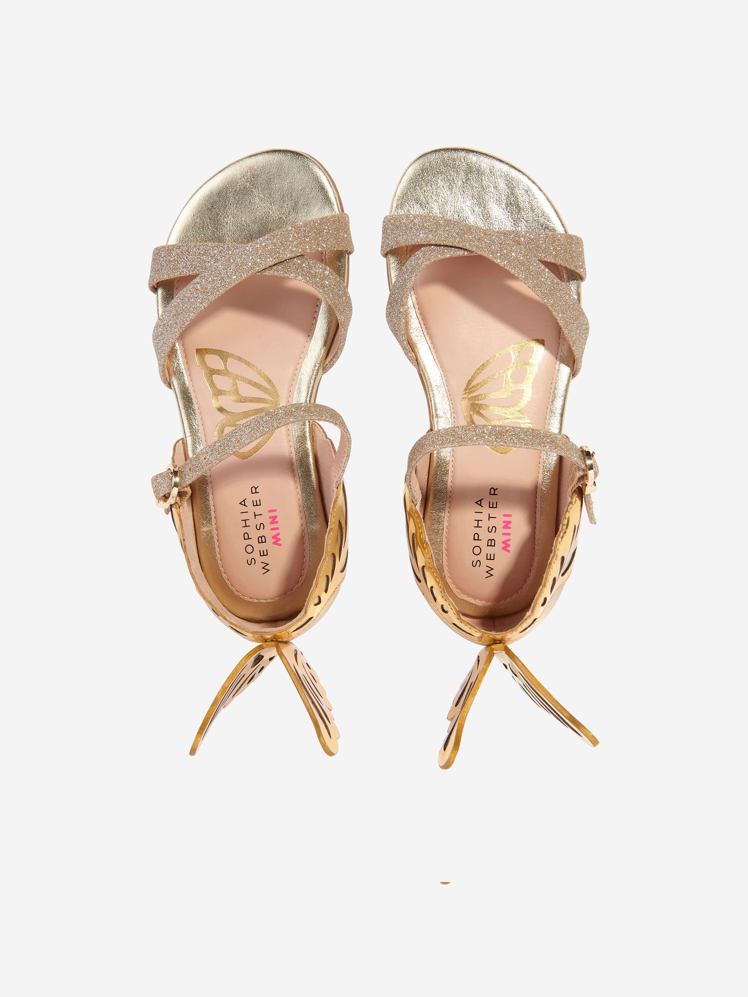 Sophia Webster Girls Leather Heavenly Sandals in Gold