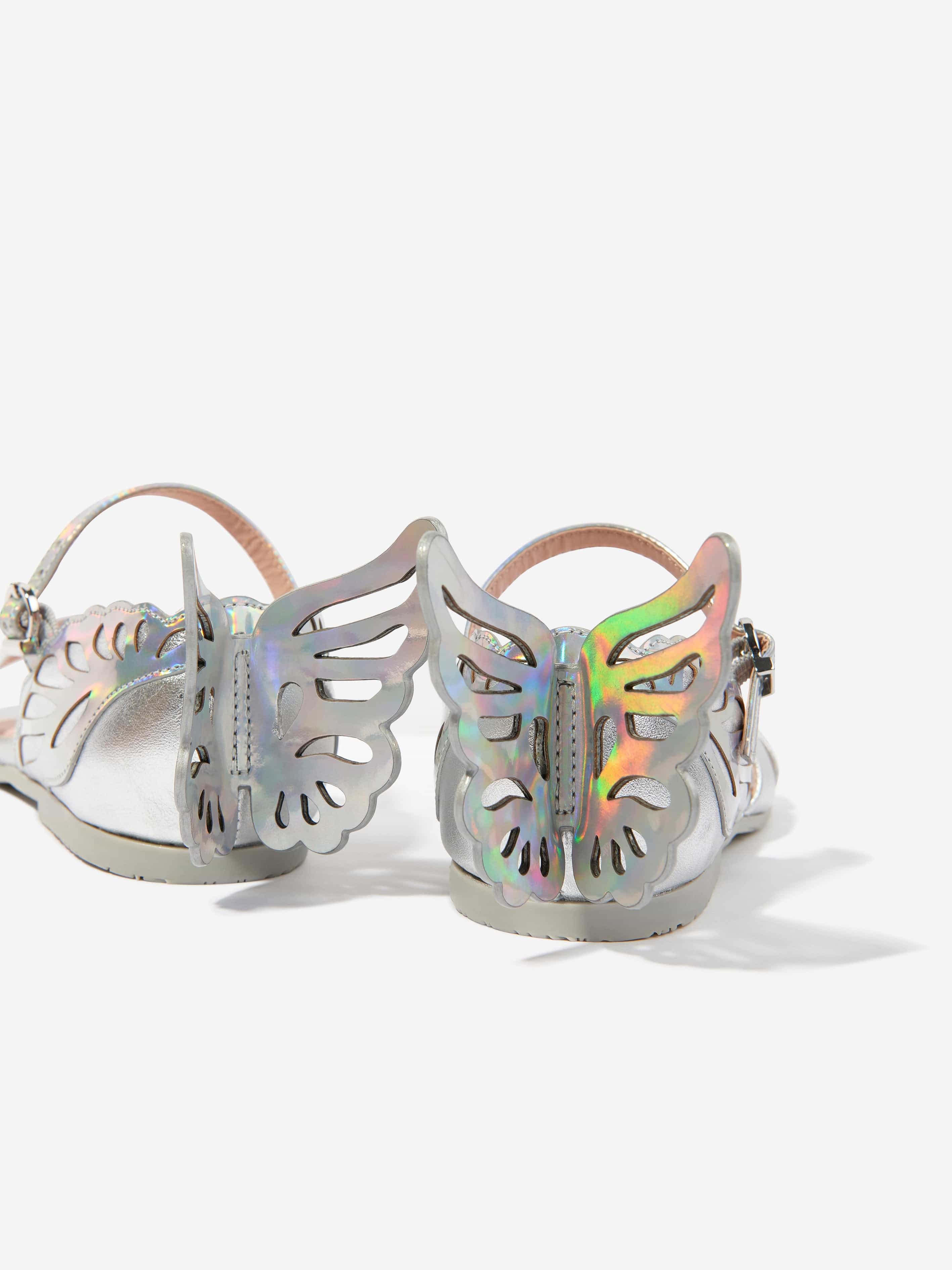 Sophia Webster Girls Leather Heavenly Sandals in Silver