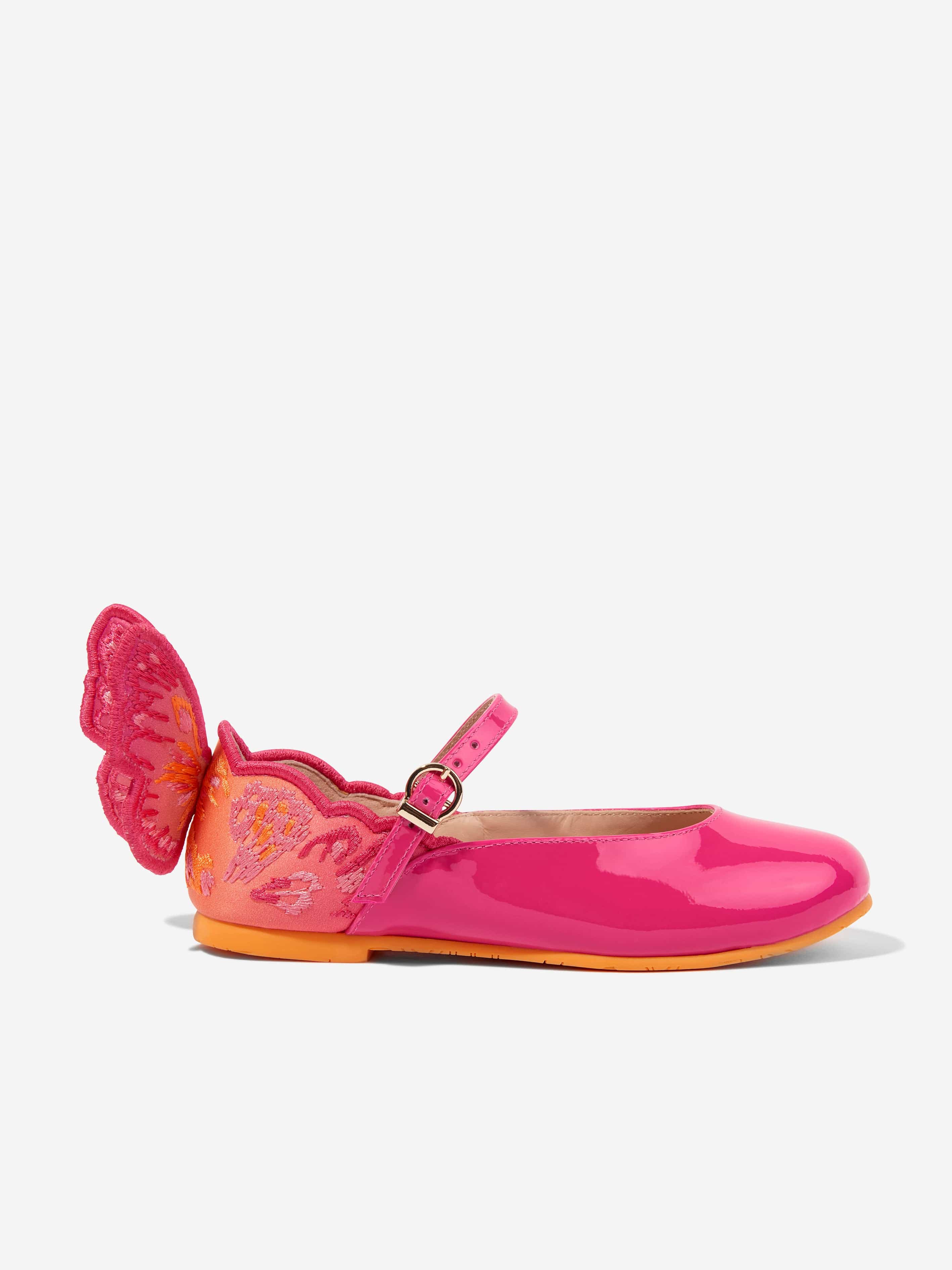 Sophia Webster Girls Leather Chiara Emboidery Shoes in Pink