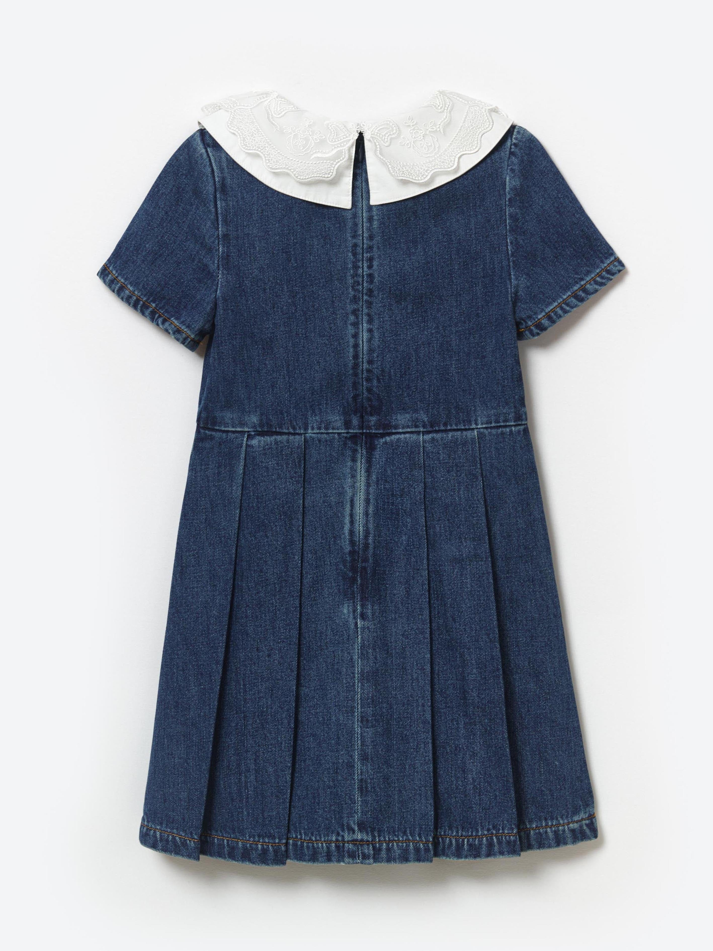 Self Portrait Girls Denim Mini Dress in Blue