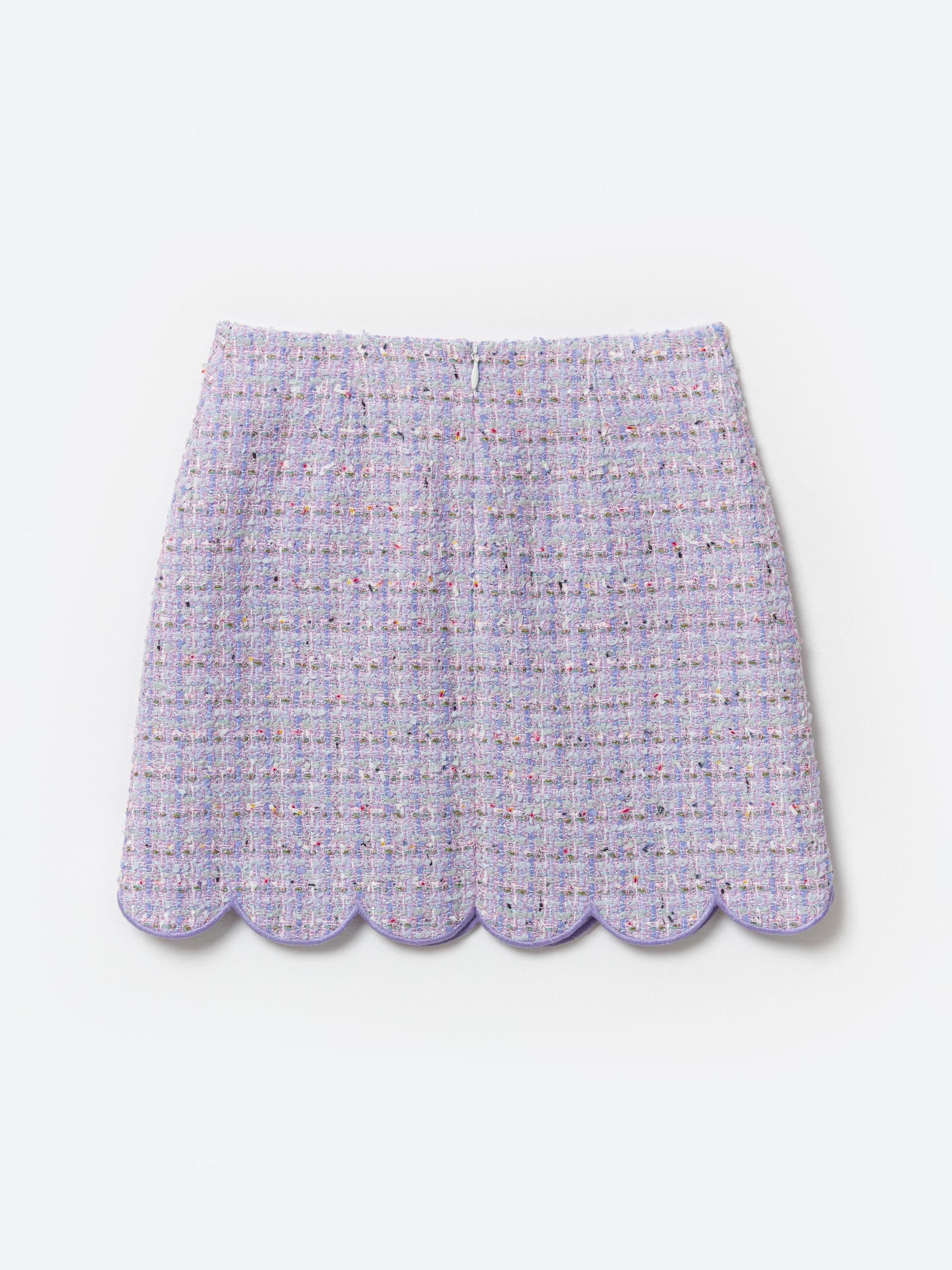 Self Portrait Girls Boucle Mini Skirt in Purple