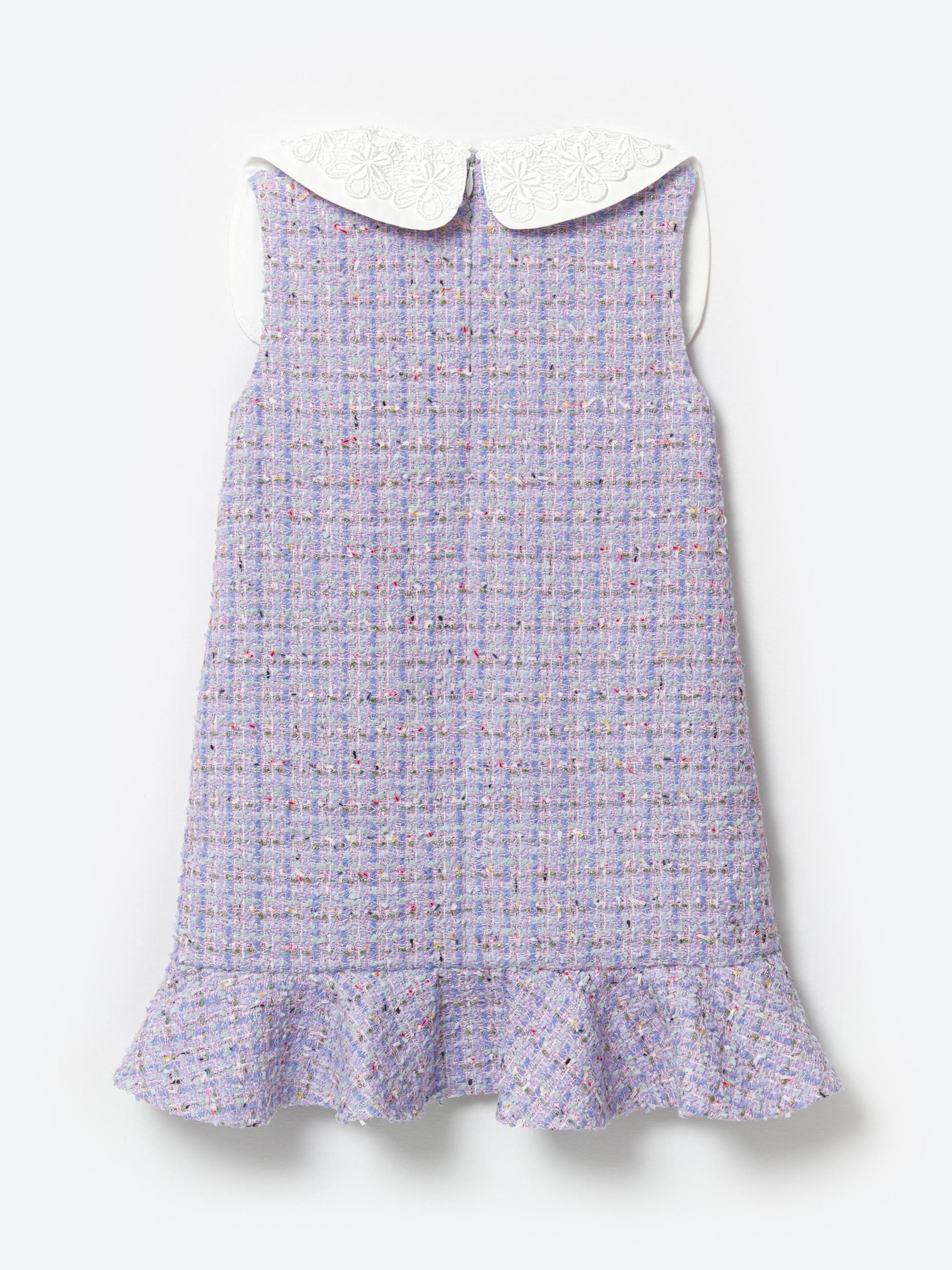 Self Portrait Girls Boucle Mini Dress in Purple