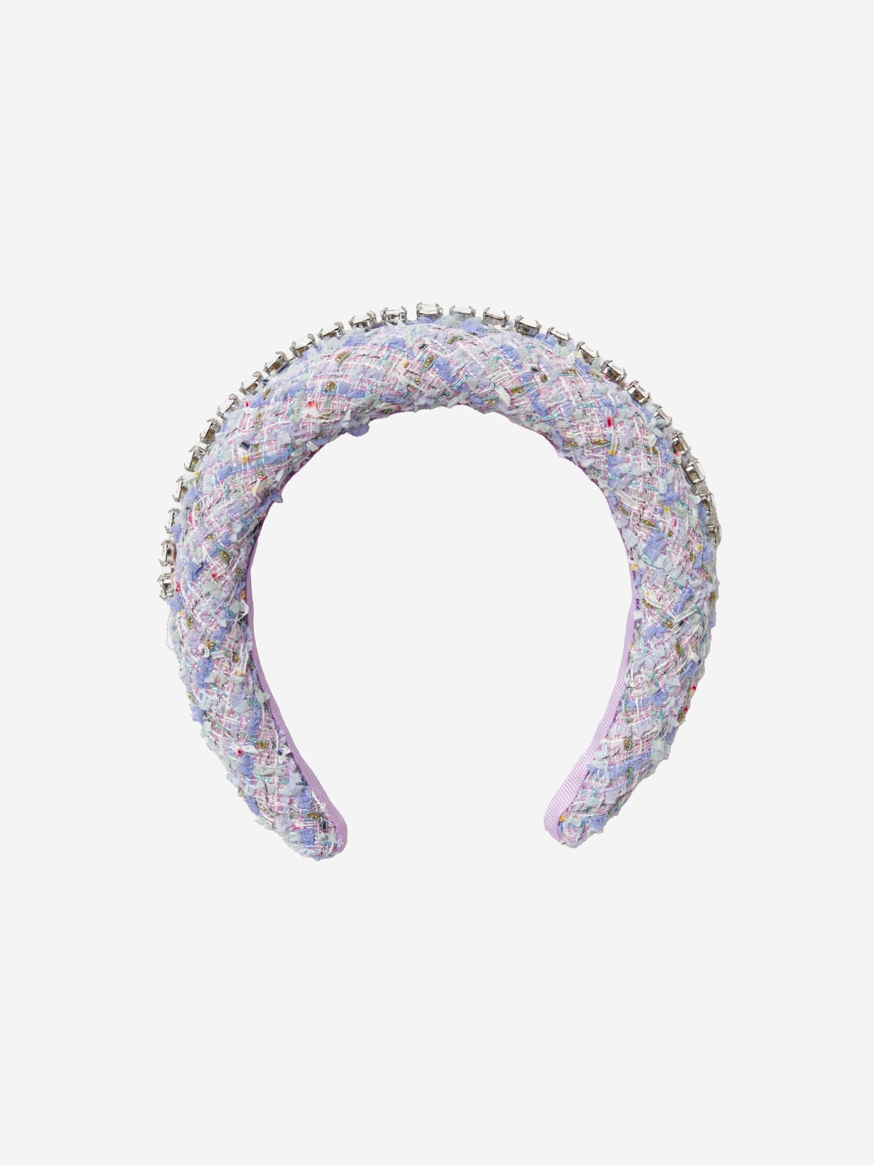 Self Portrait Girls Boucle Headband in Purple