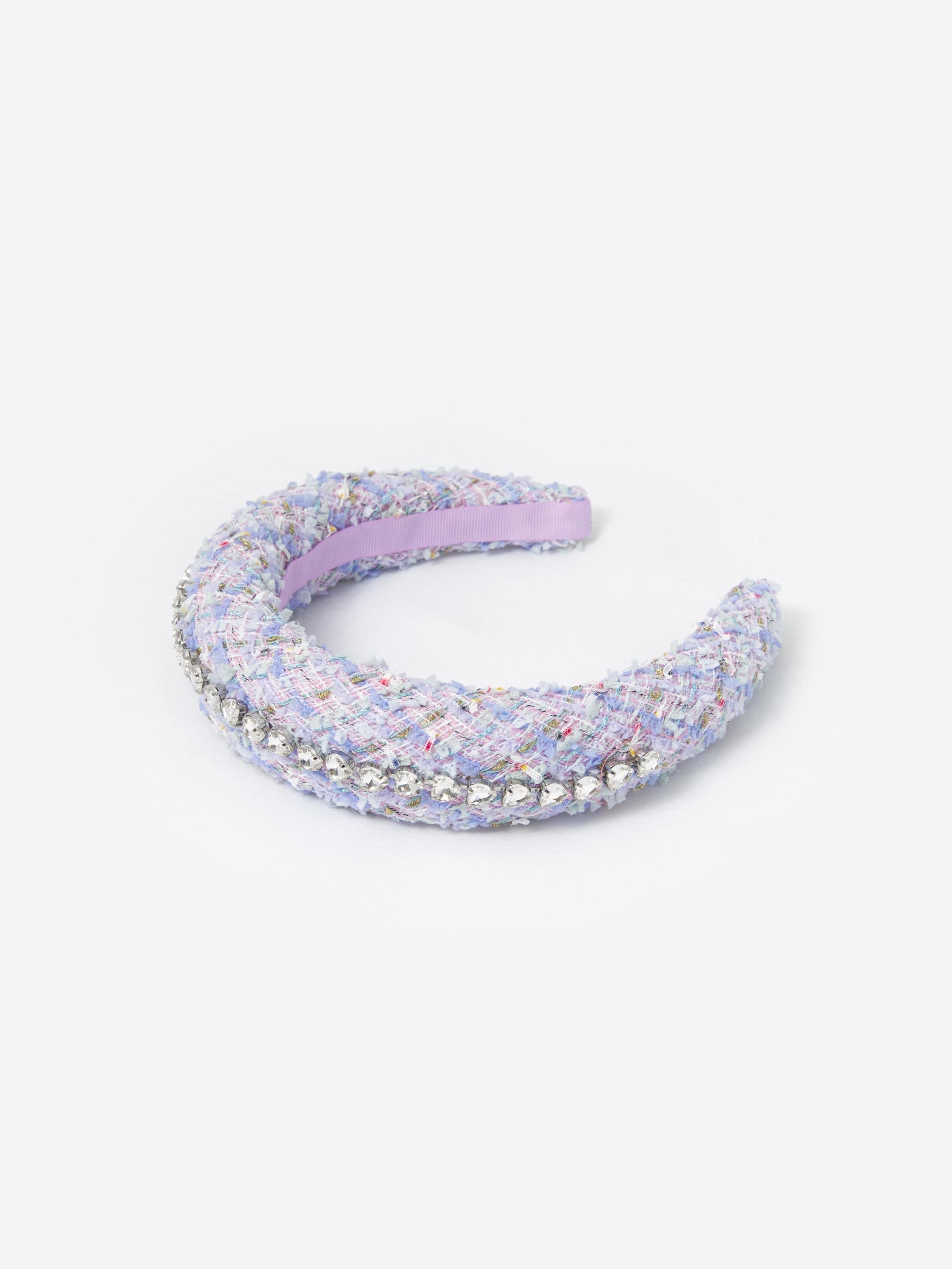 Self Portrait Girls Boucle Headband in Purple