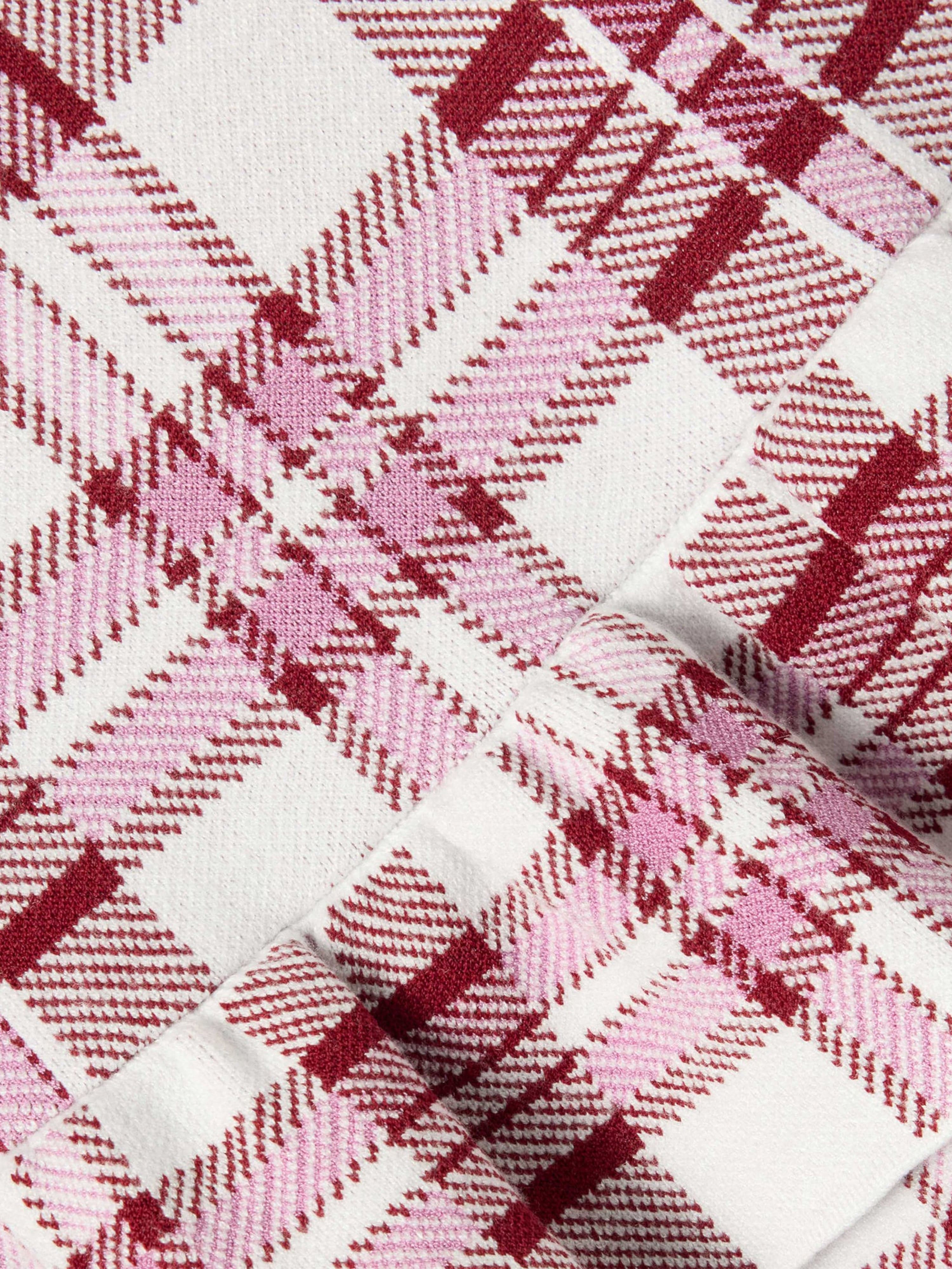 Self Portrait Girls Check Knit Skirt in Red