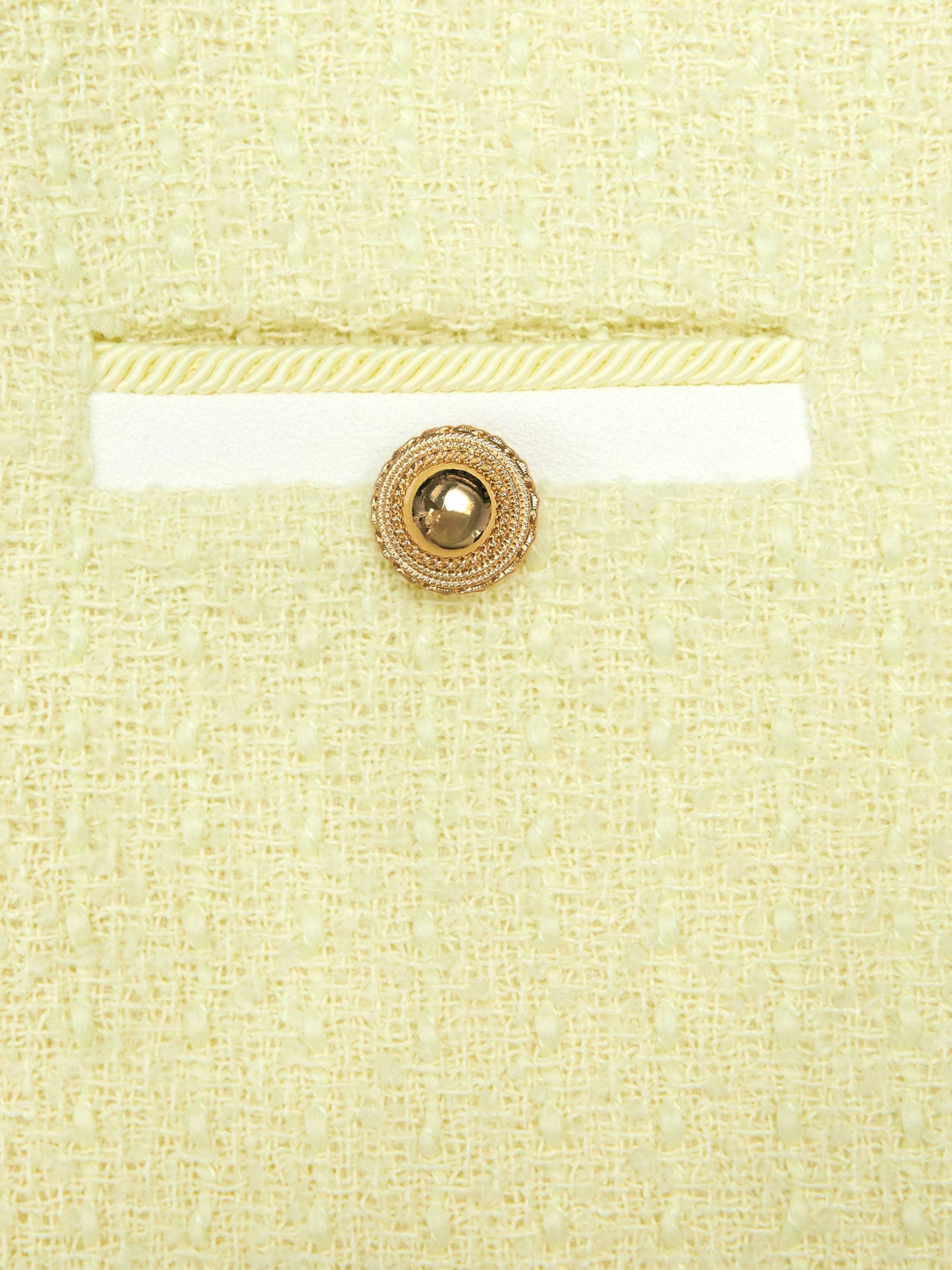 Self Portrait Girls Boucle Skirt in Yellow