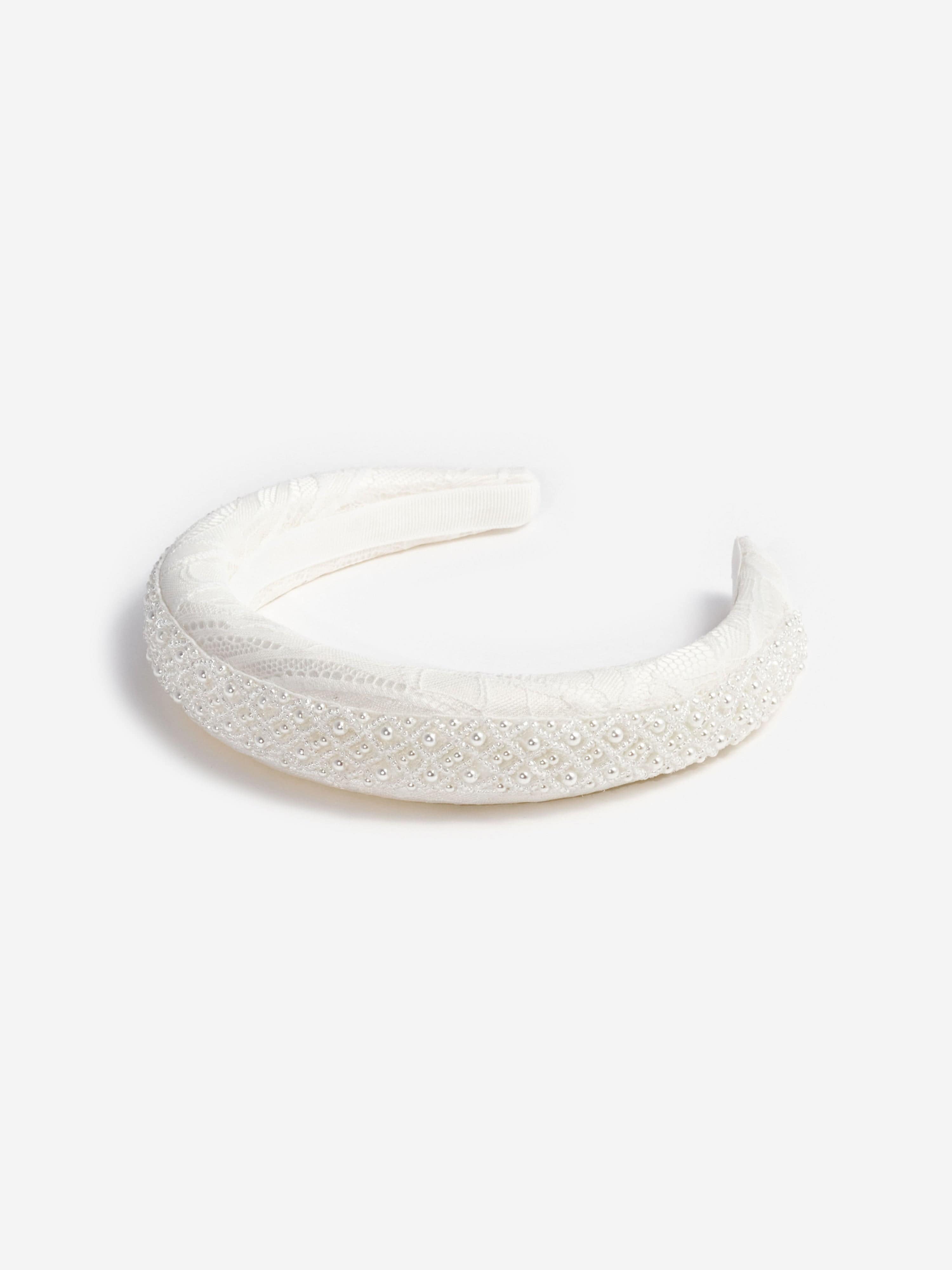 Self Portrait Girls Lace Headband in White