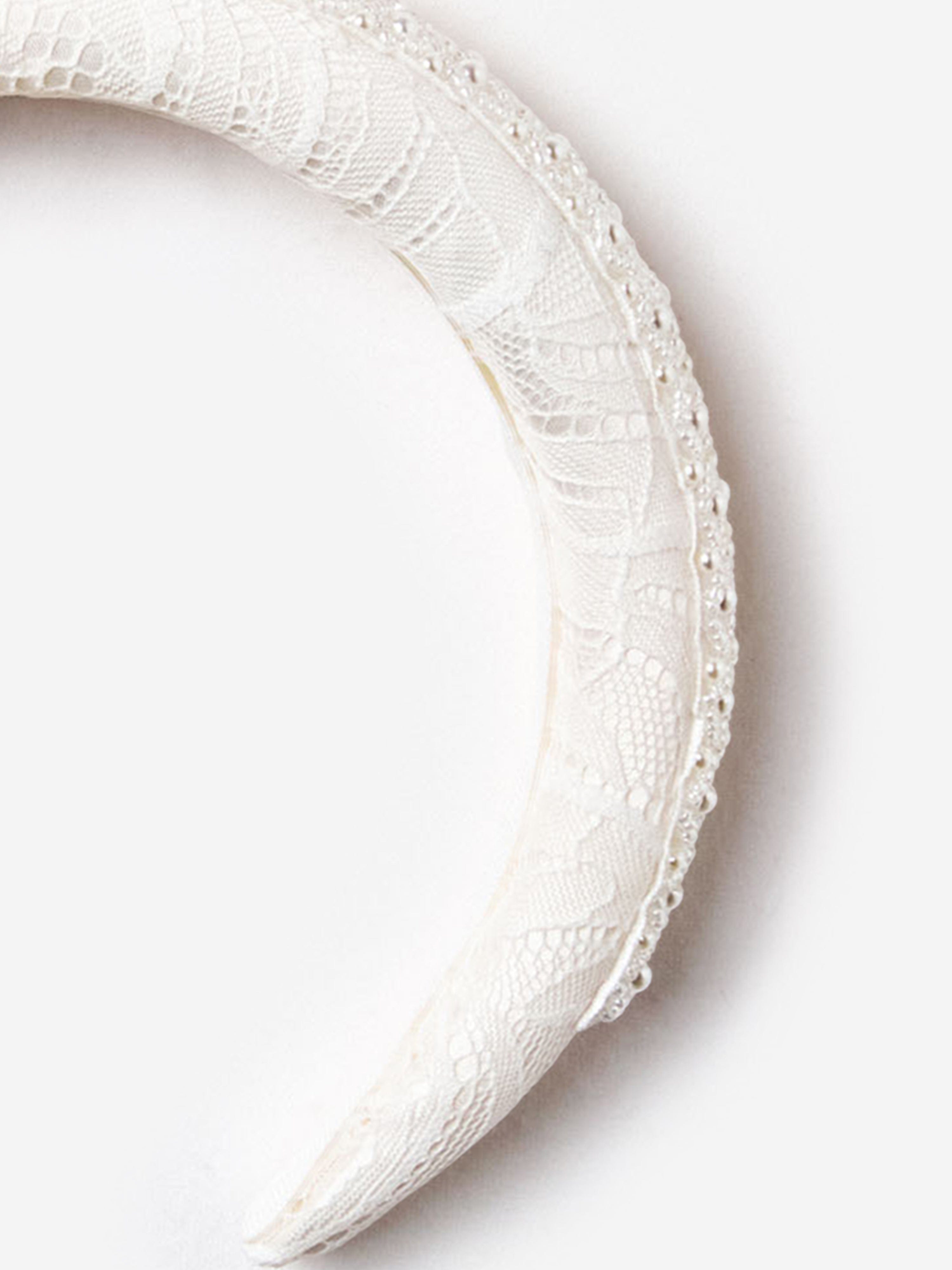 Self Portrait Girls Lace Headband in White