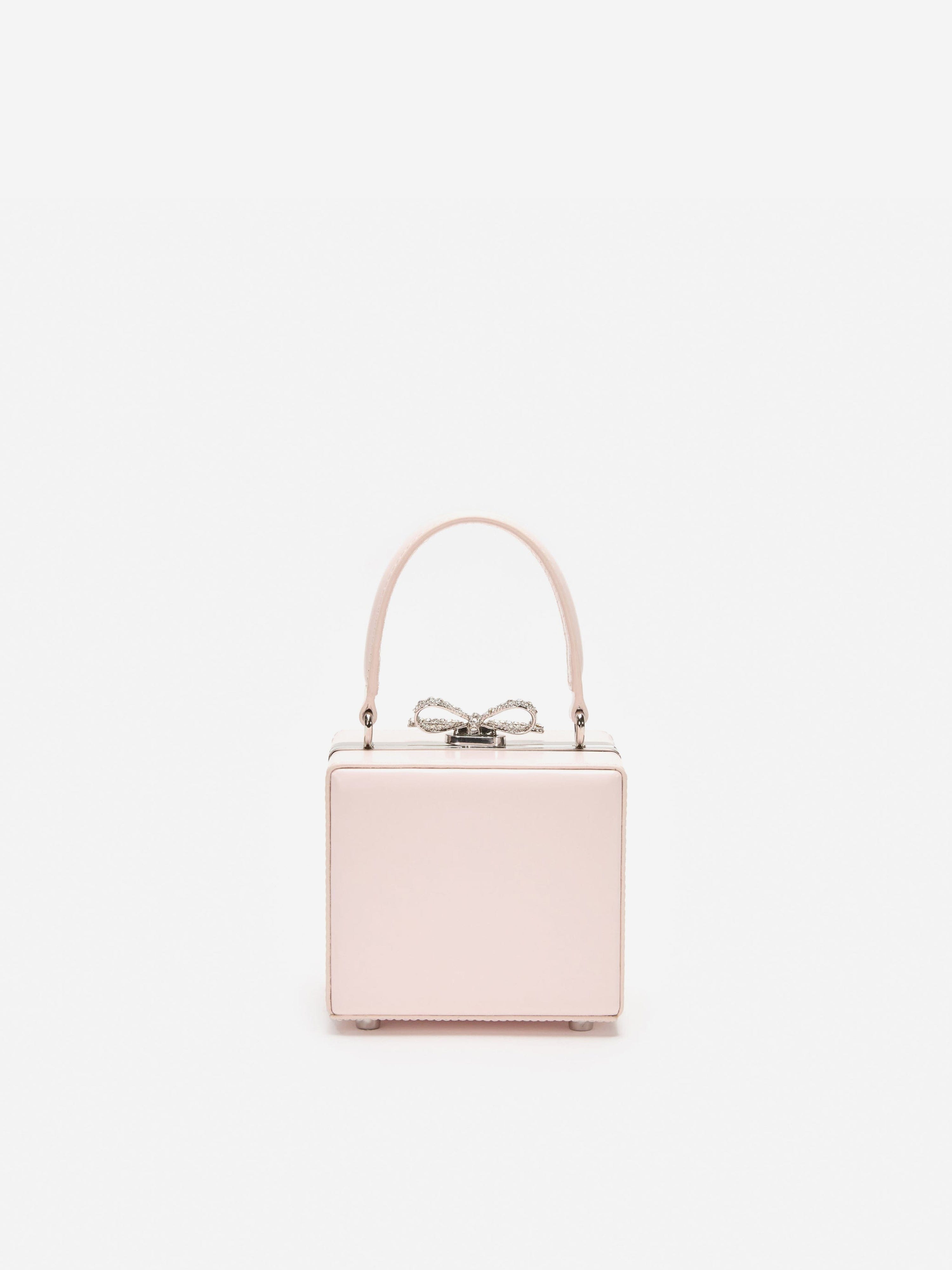 Self Portrait Girls Leather Micro Bag in Pink (10.5cm)