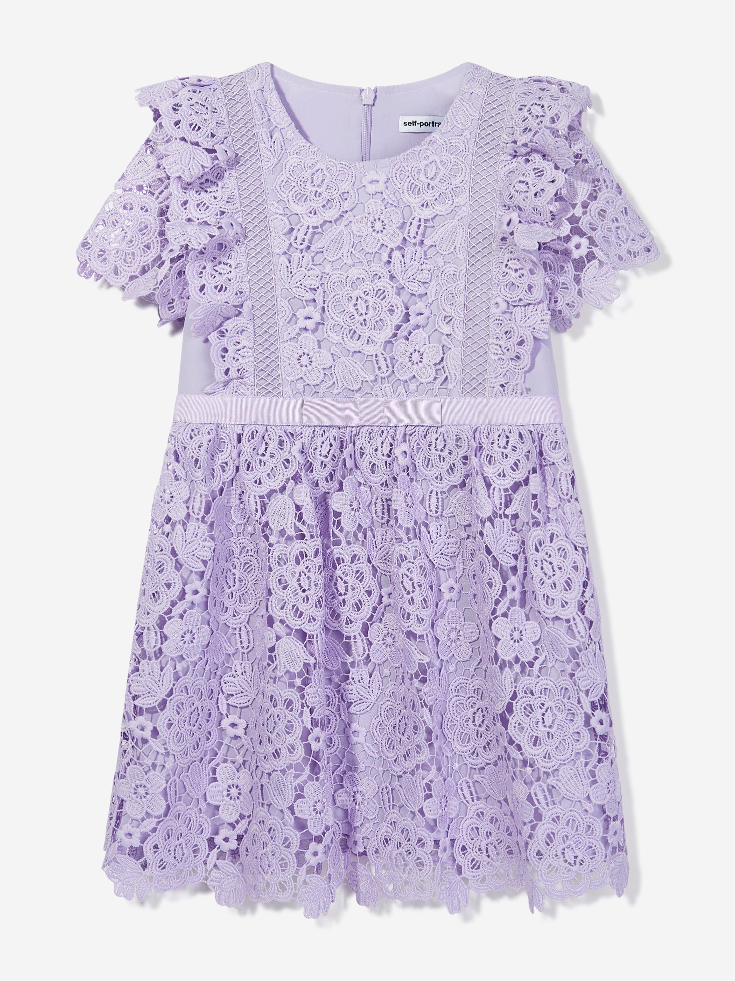 Self Portrait Girls Lace Dress in Purple