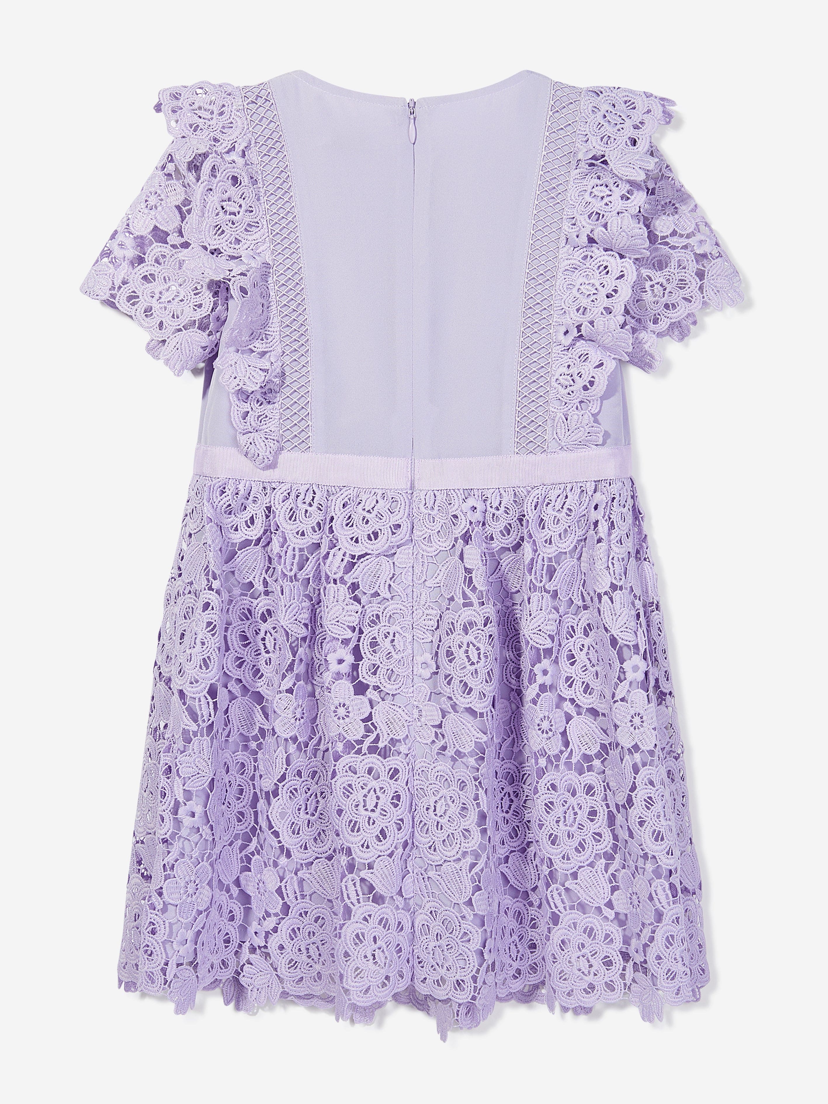 Self Portrait Girls Lace Dress in Purple