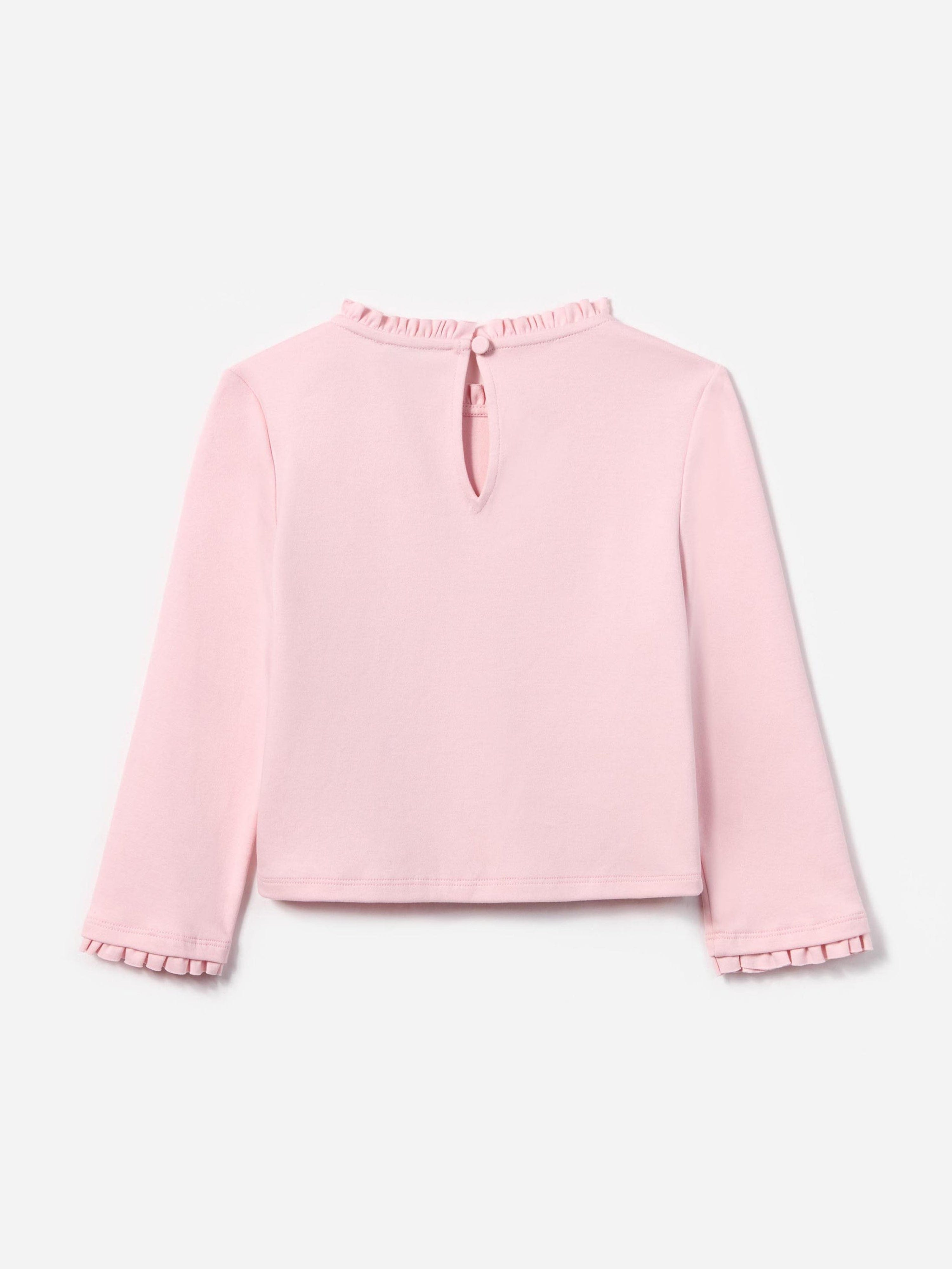 Girls Jersey Ruffle Heart Top in Pink