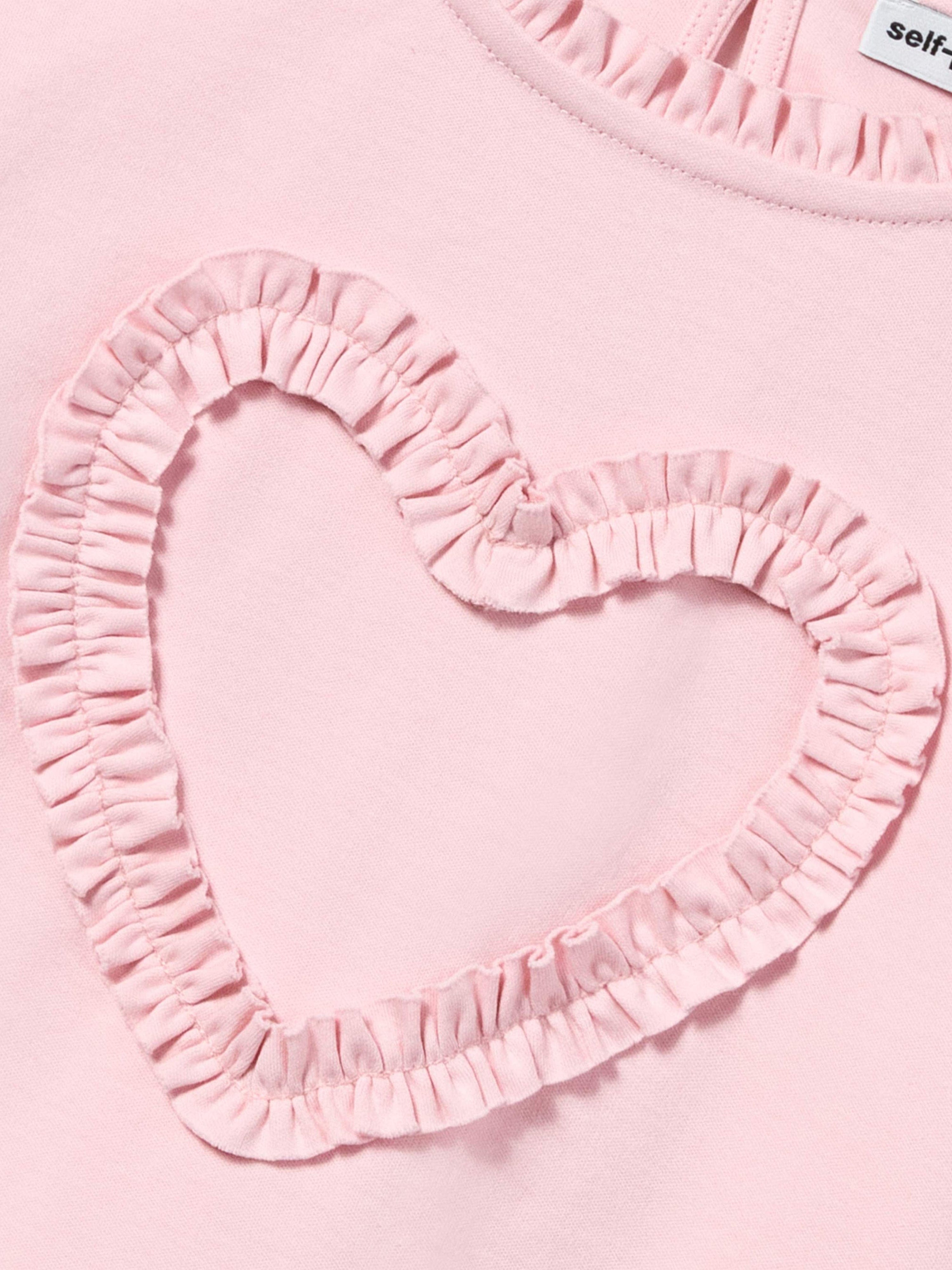 Girls Jersey Ruffle Heart Top in Pink