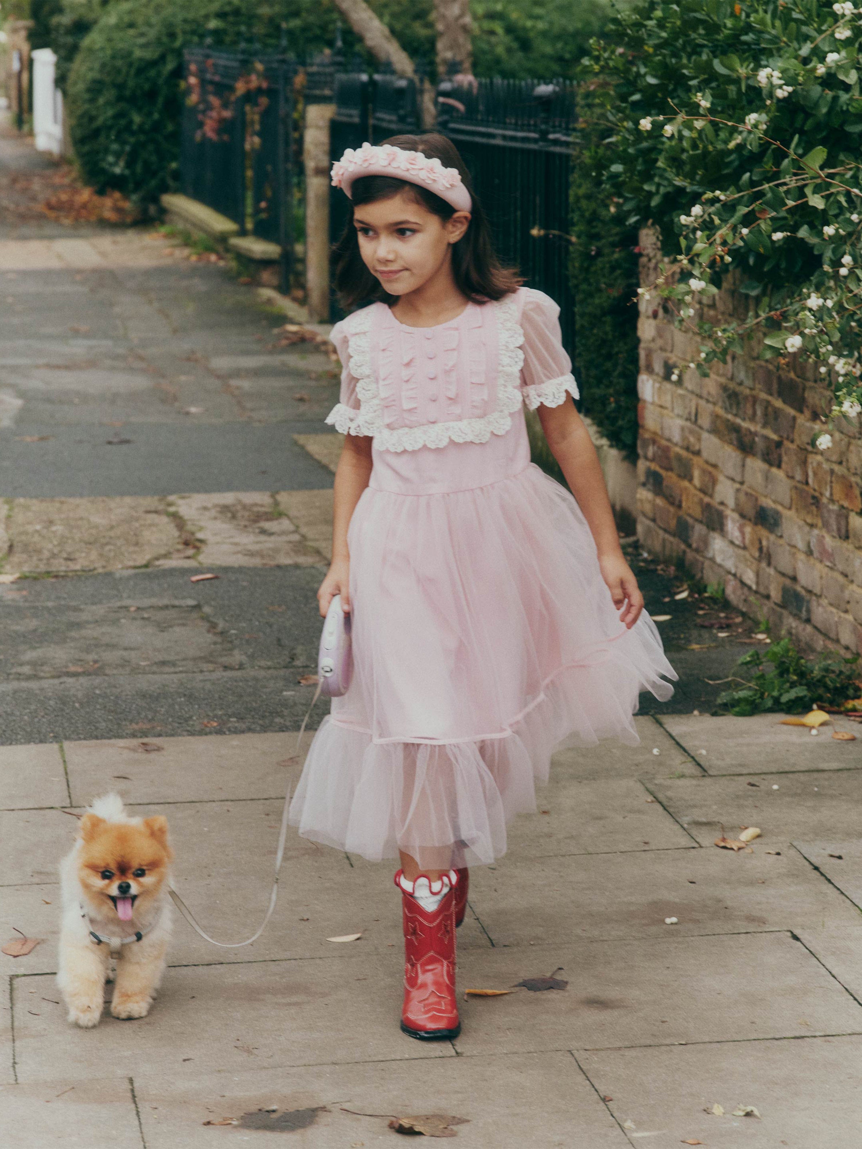 Girls Tulle Dress in Pink