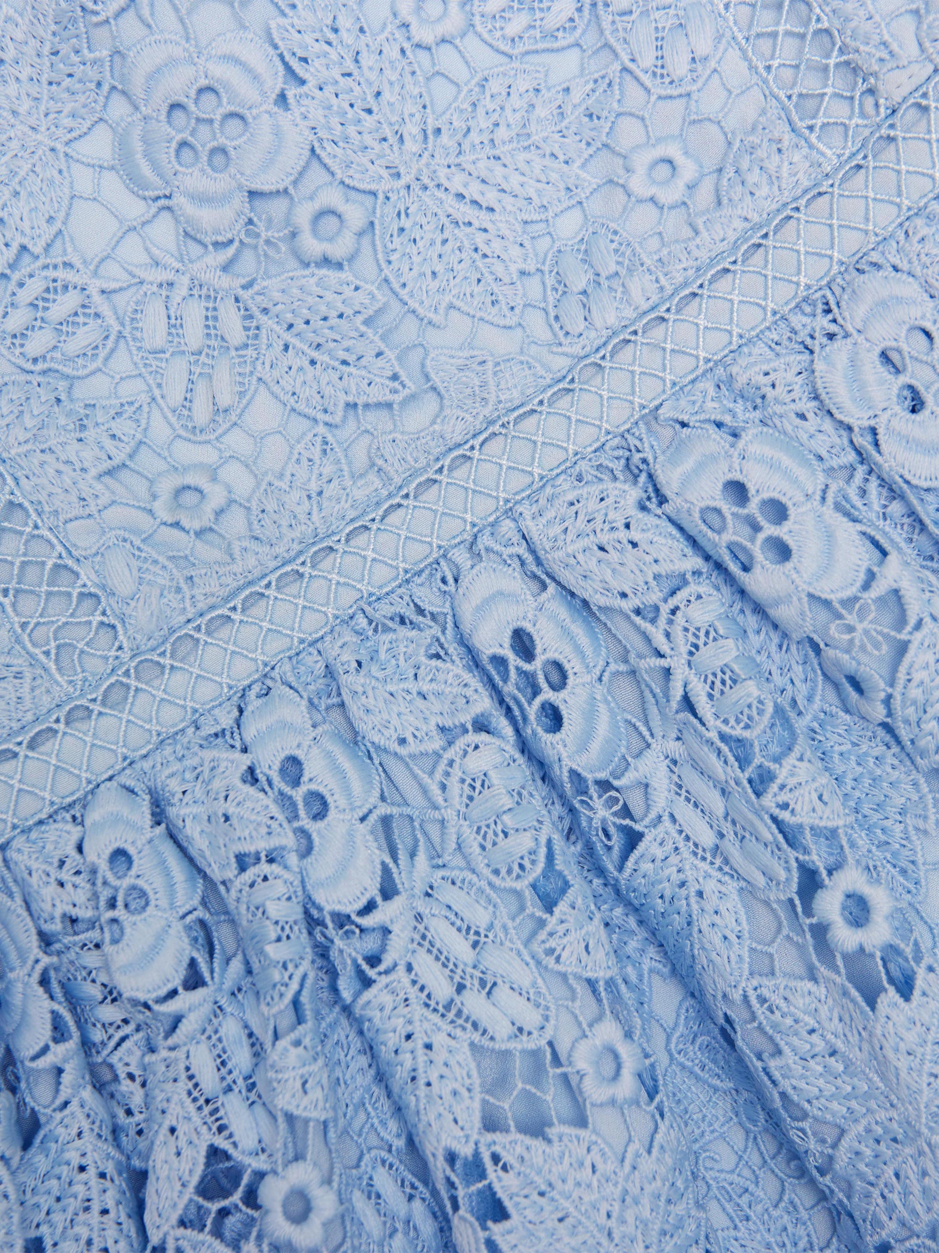 Self Portrait Girls Butterfly Lace Dress in Blue