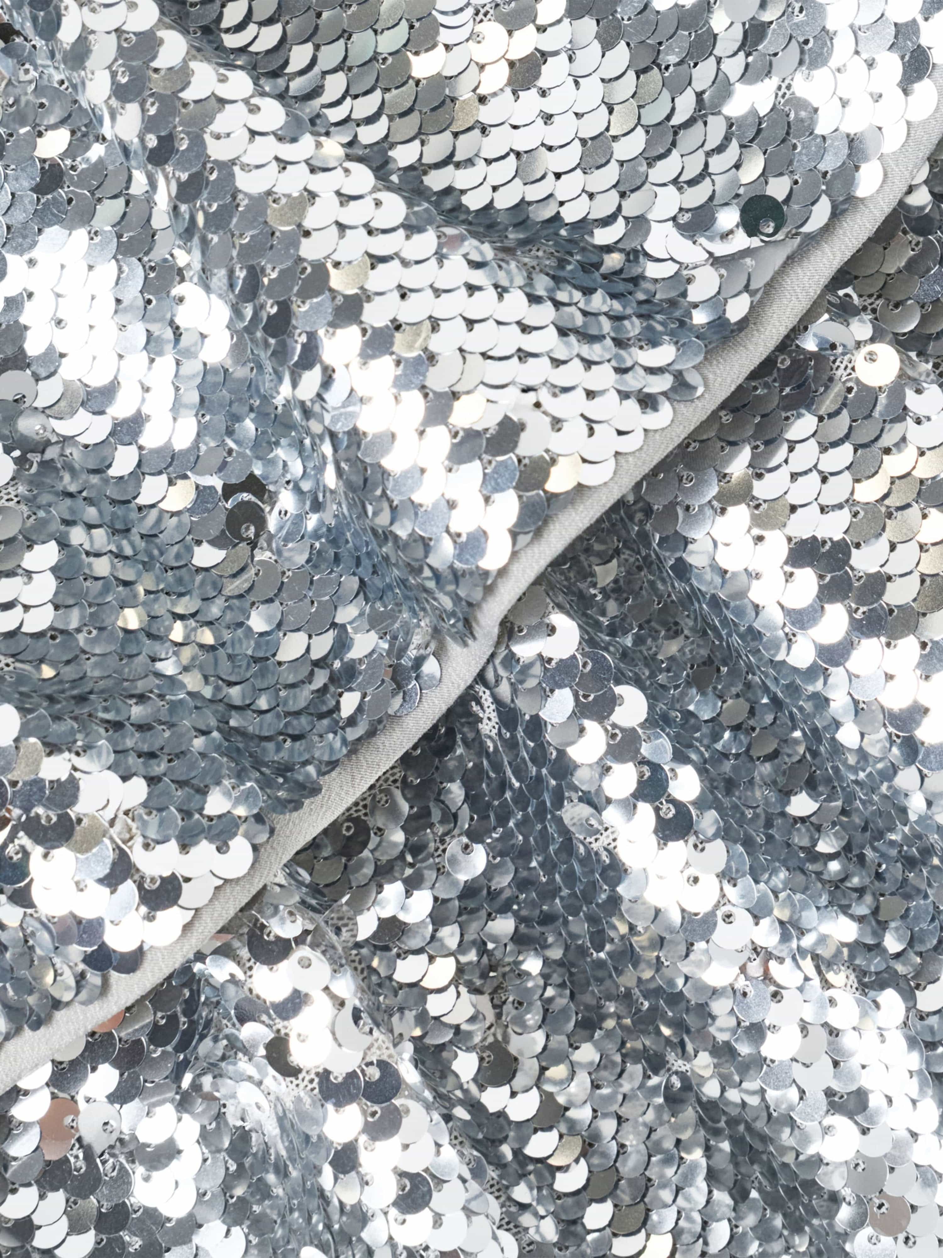 Self Portrait Girls Sequin Tiered Skirt in Silver