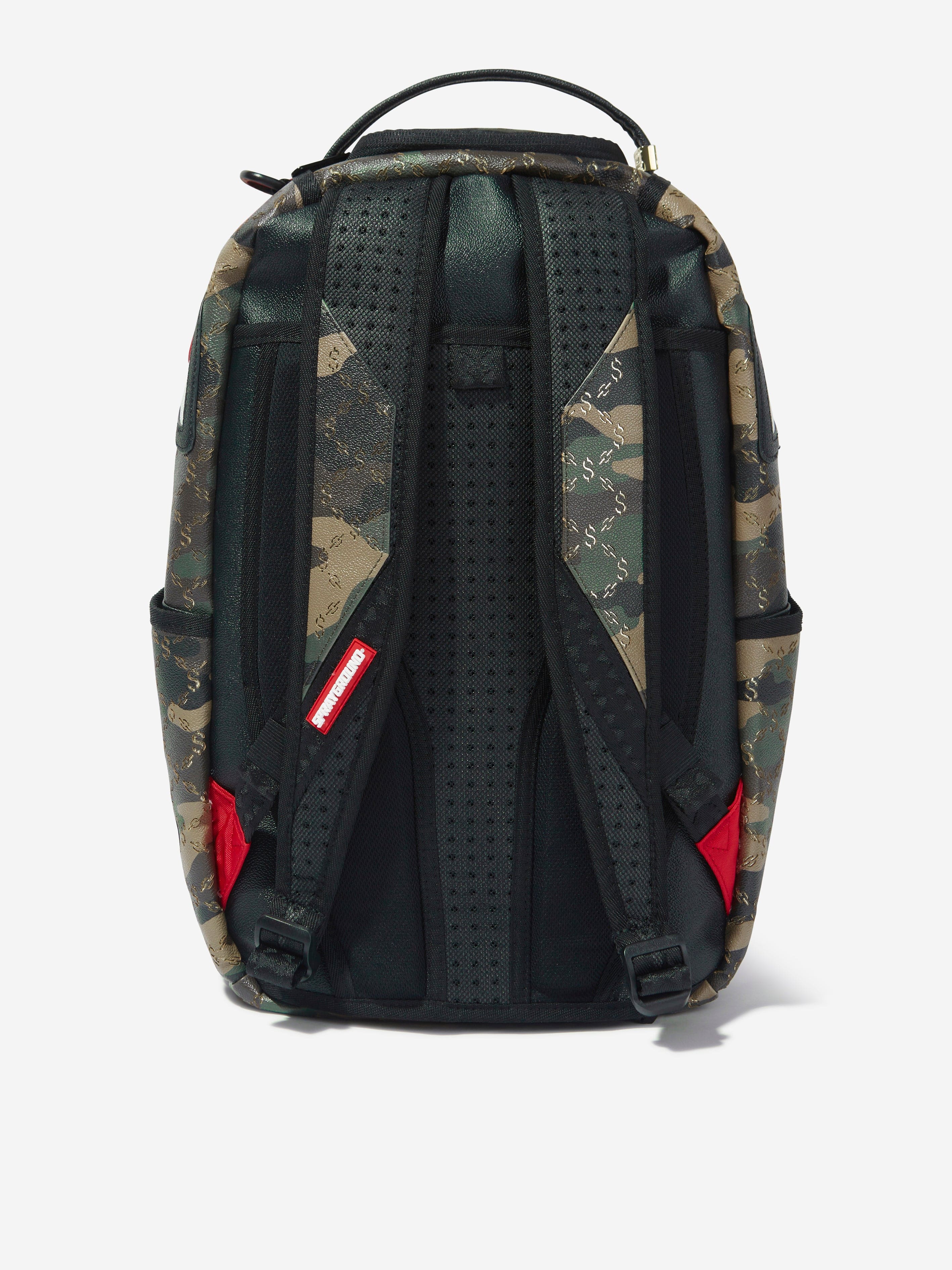 Sprayground Kids $ Pattern Over Camo Backpack in Green