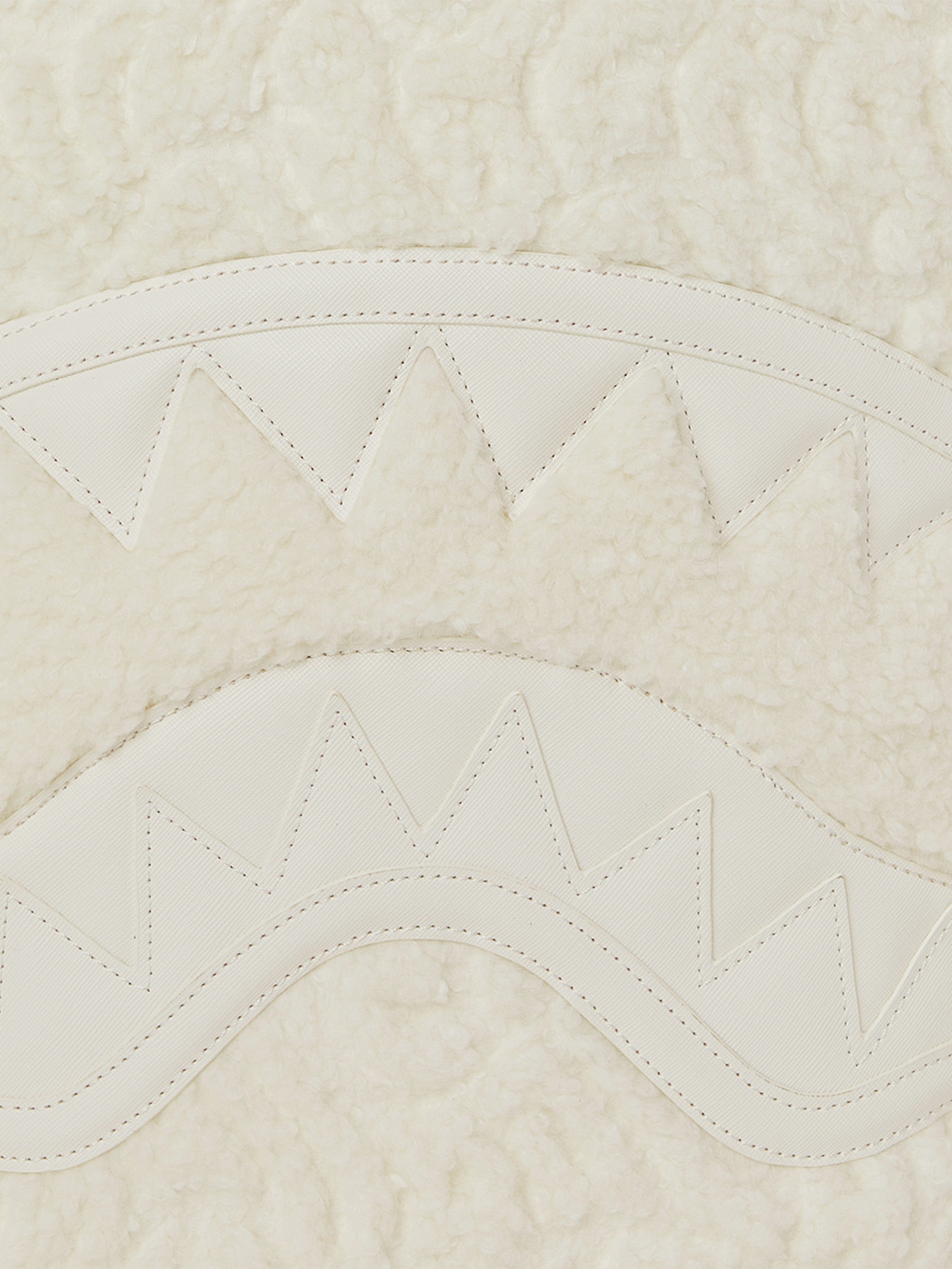 Sprayground Kids Sherpa Shark Backpack in Ivory (46cm)