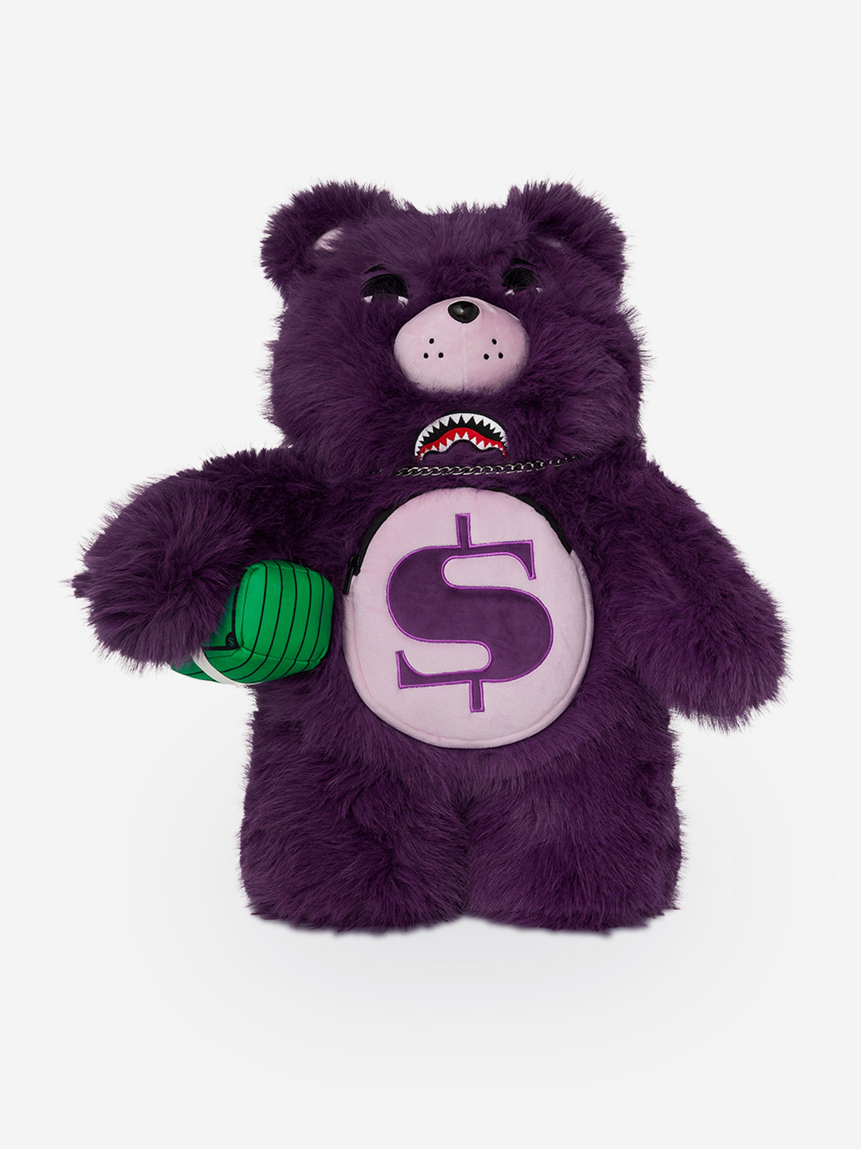 Sprayground Kids Fur Cray Money Bear Backpack in Purple (63cm)
