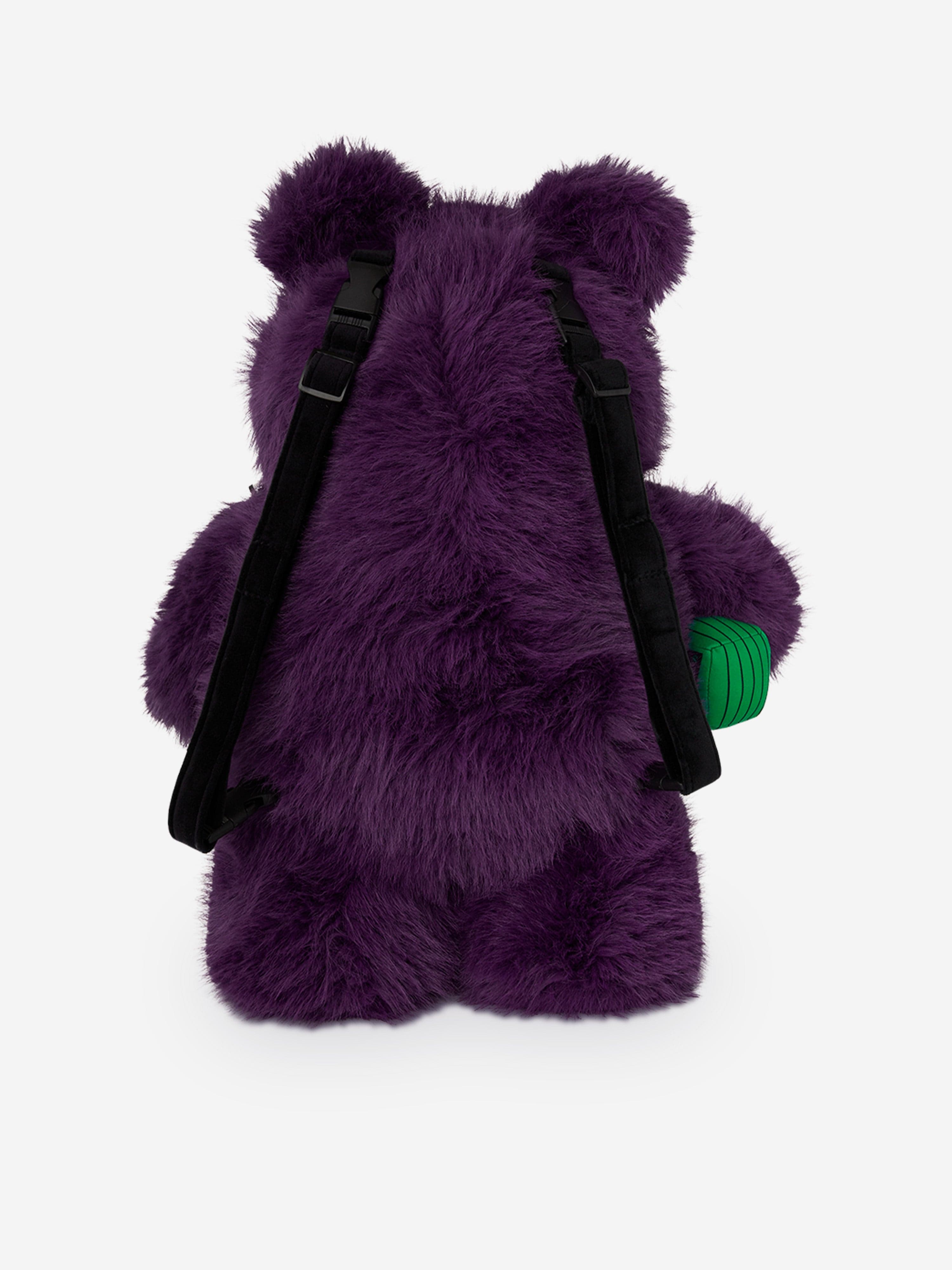 Sprayground Kids Fur Cray Money Bear Backpack in Purple (63cm)