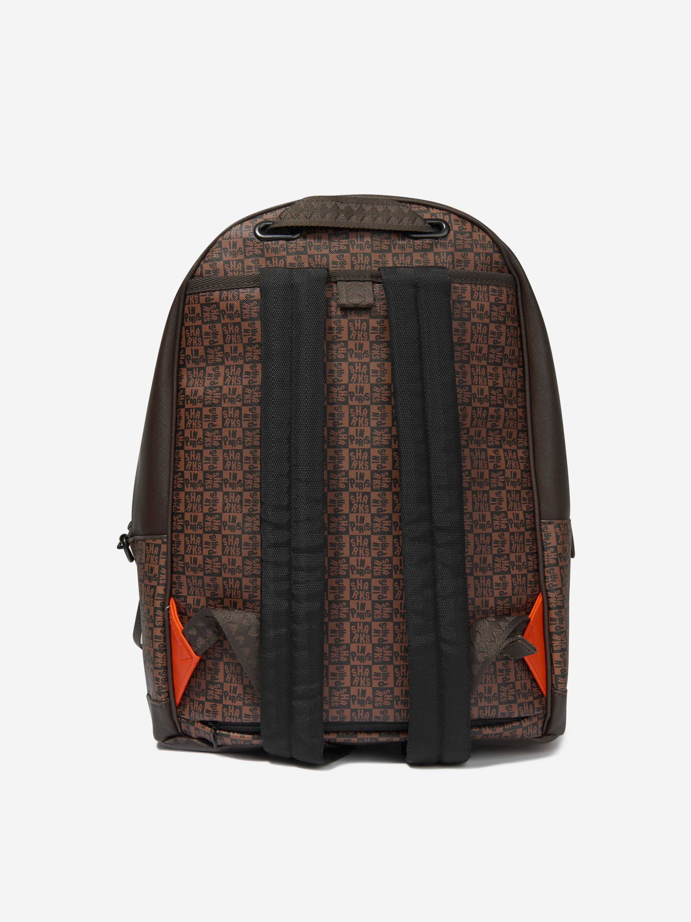 Sprayground Kids Sharks In Paris Check Emperor Backpack in Brown