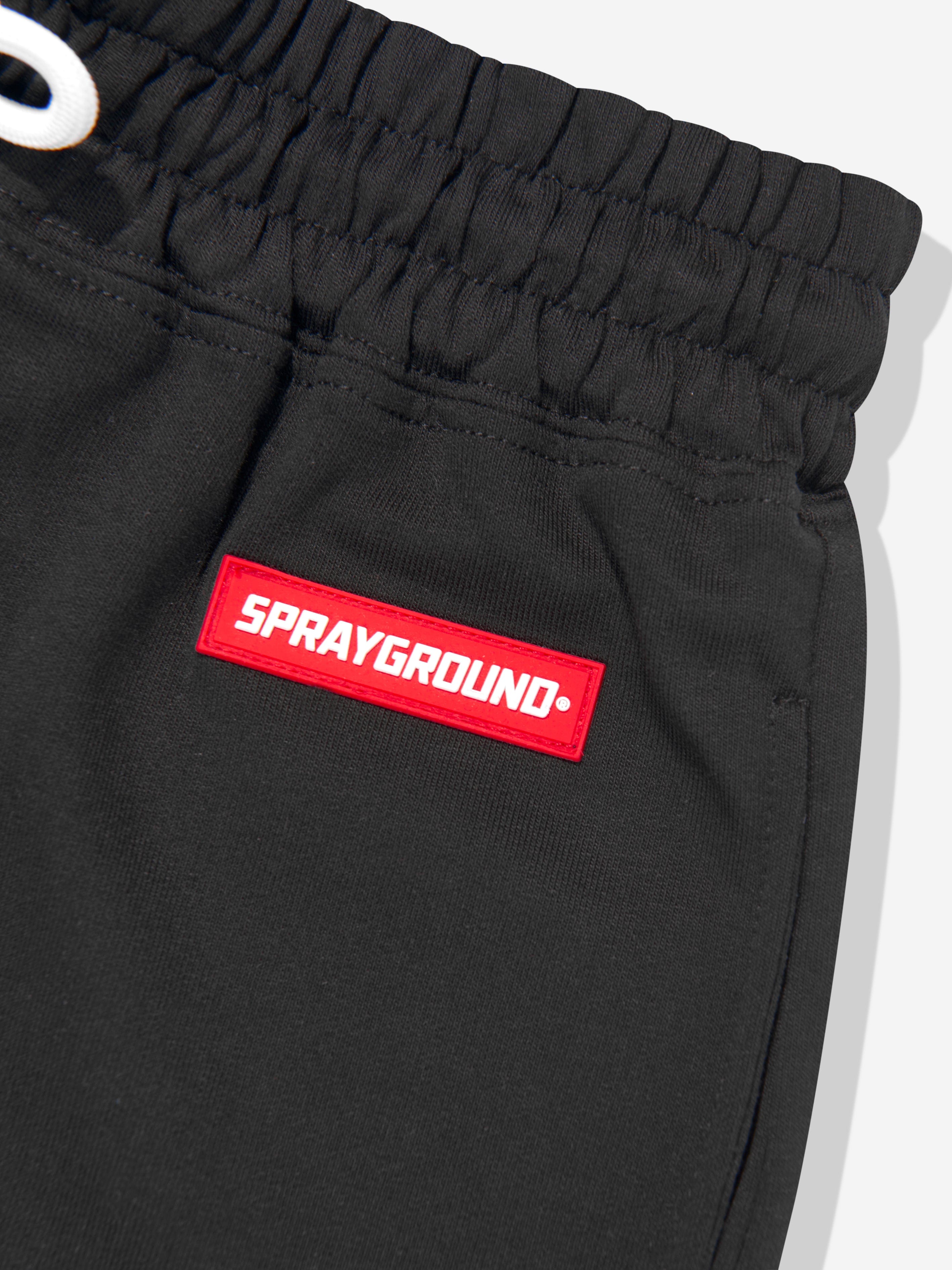 Sprayground Boys Label Shark Shorts in Black