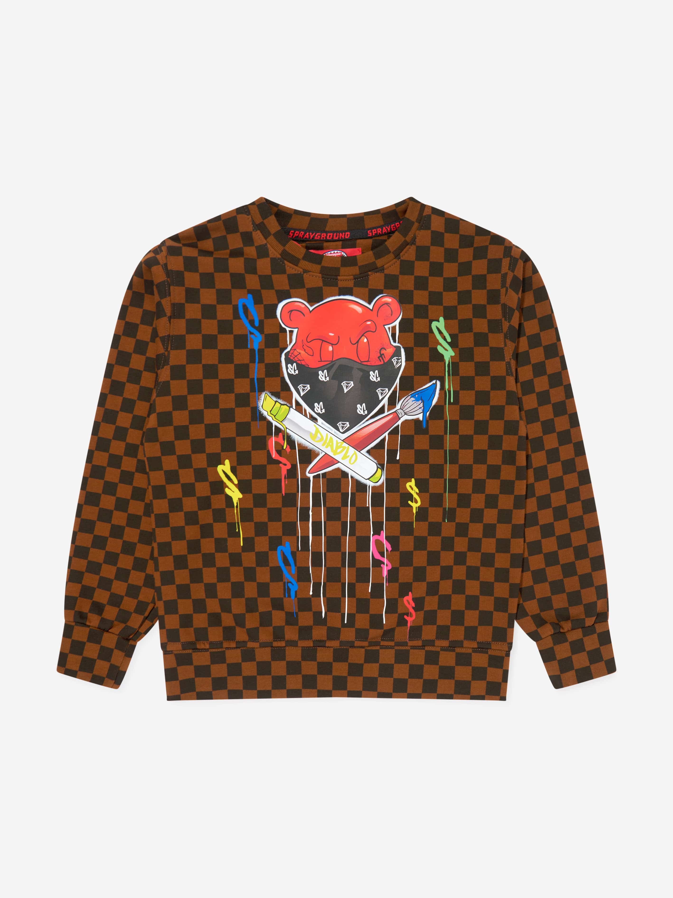 Sprayground Boys Diablo Bear Head Sweatshirt in Multicolour