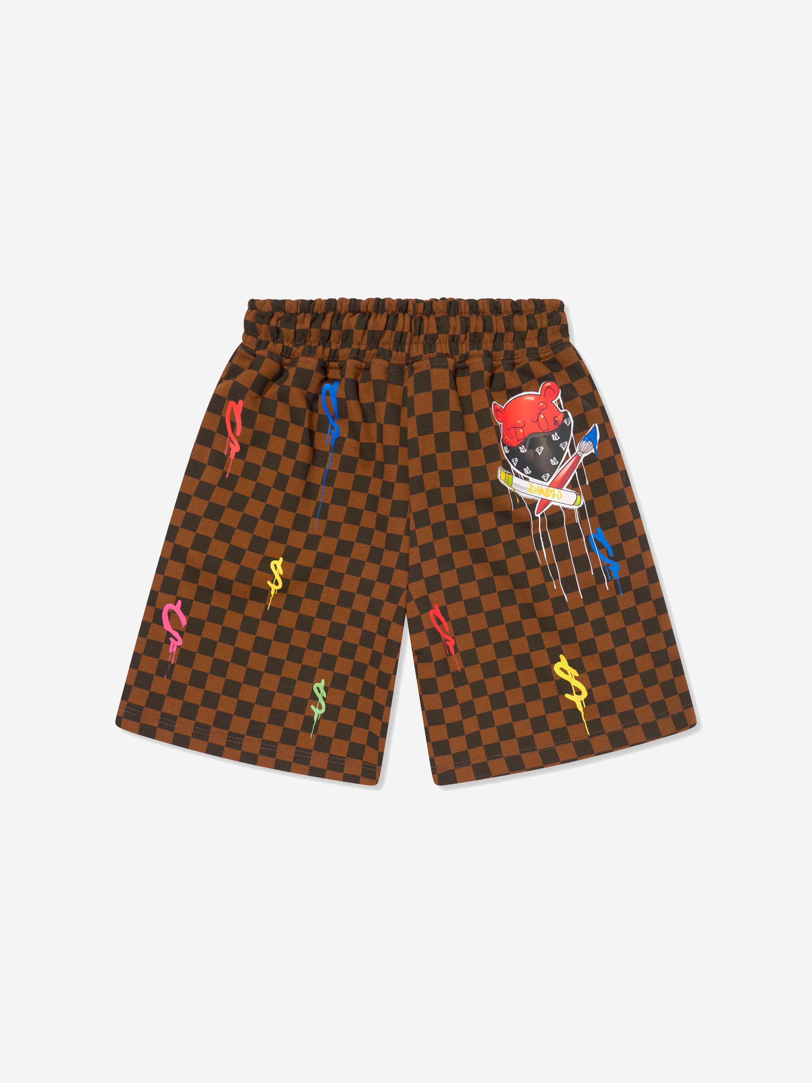 Sprayground Boys Diablo Bear Head Shorts in Multicolour