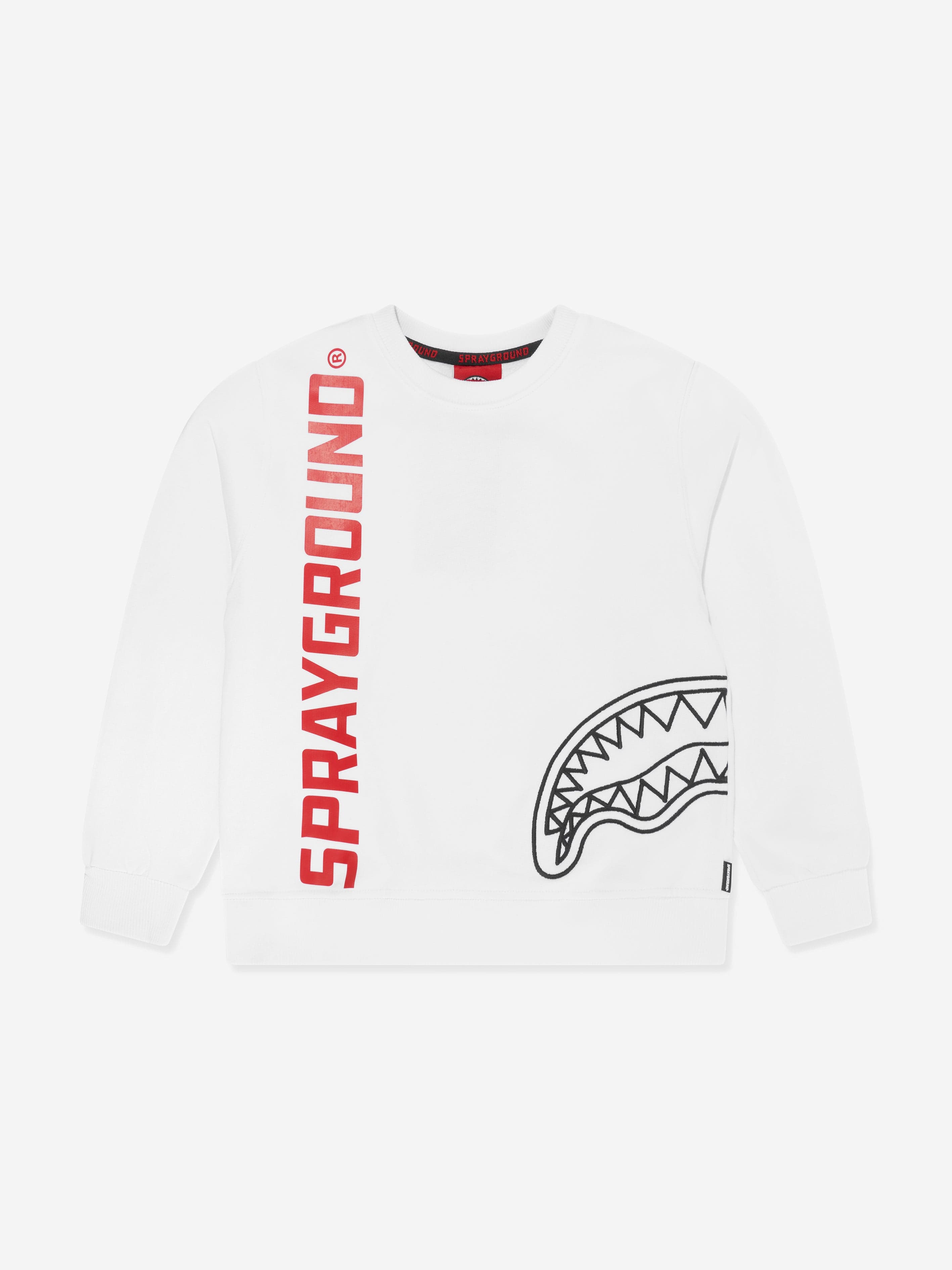 Sprayground Boys Spray Basic Crew Neck Sweatshirt in White