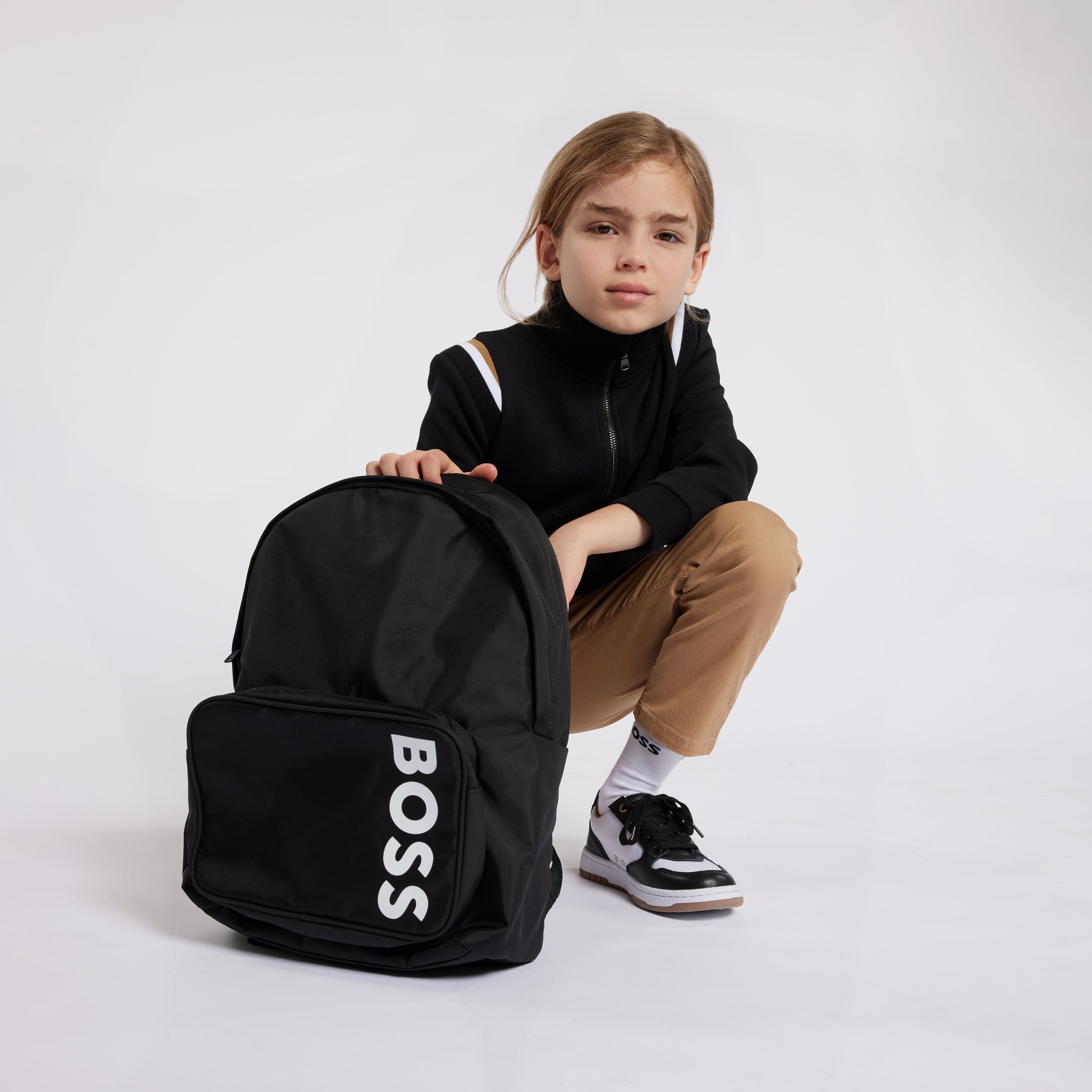 BOSS Boys Logo Backpack in Black (40cm)