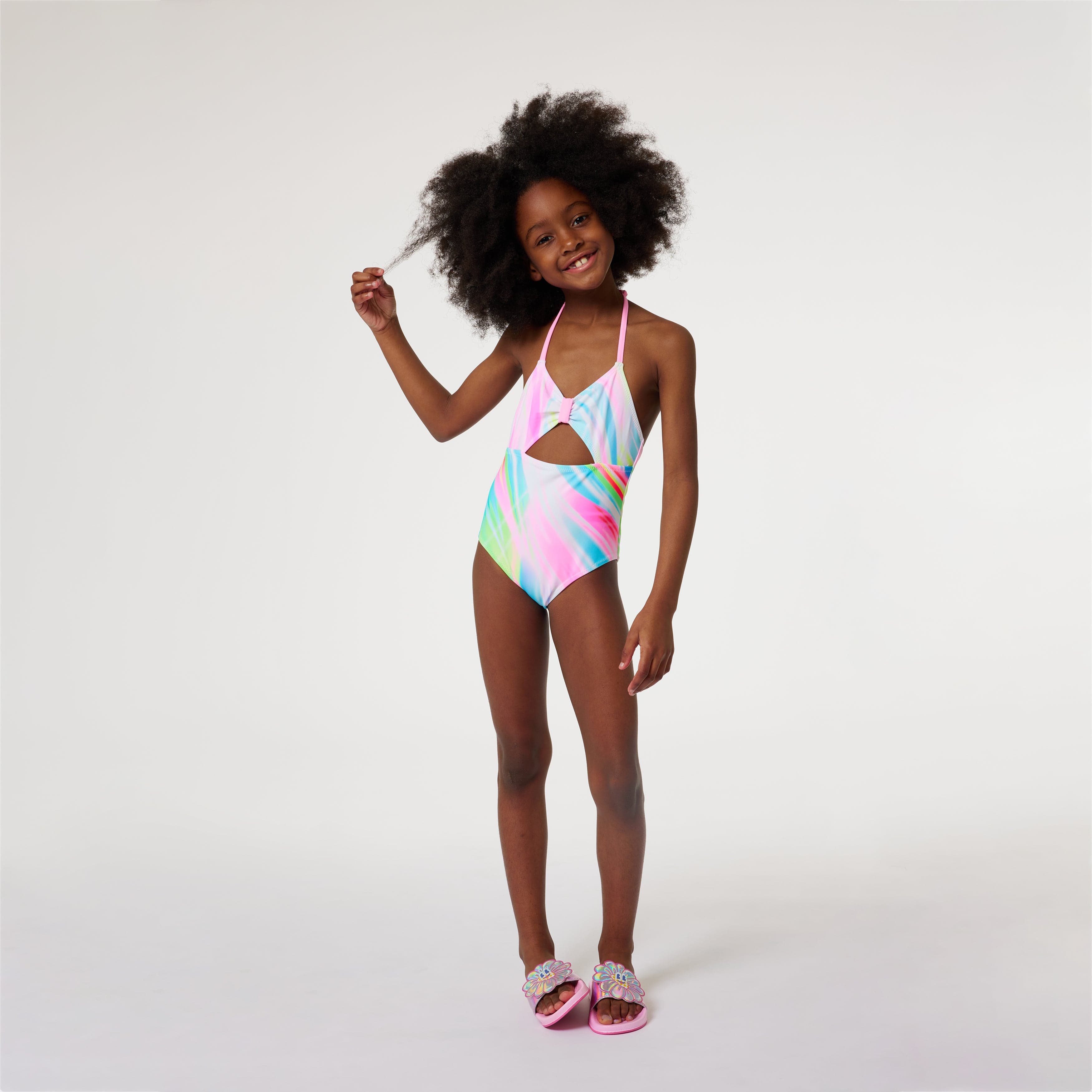 Billieblush Girls Halterneck Swimsuit in Multicolour