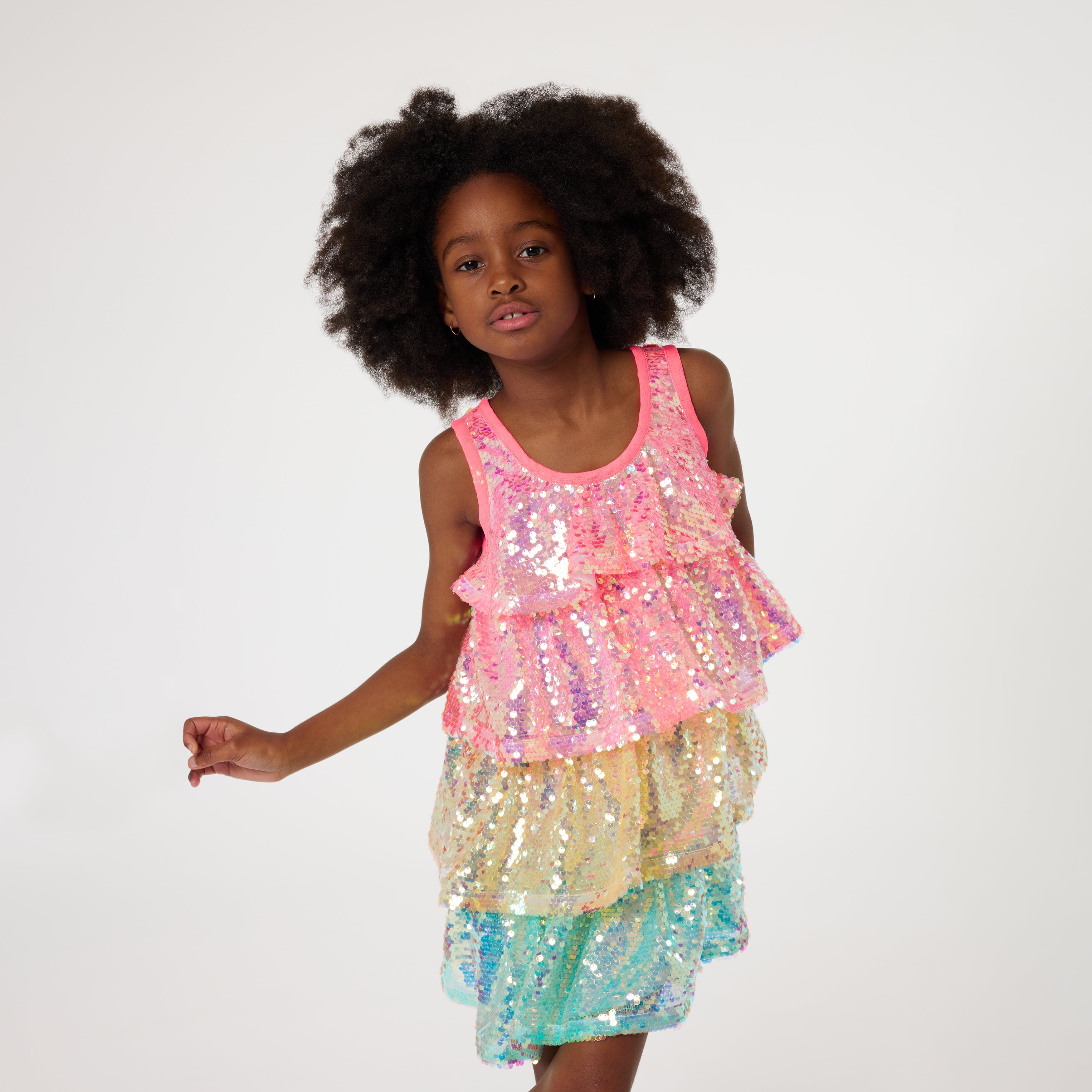 Billieblush Girls Sequin Dress With Scrunchie in Multicolour