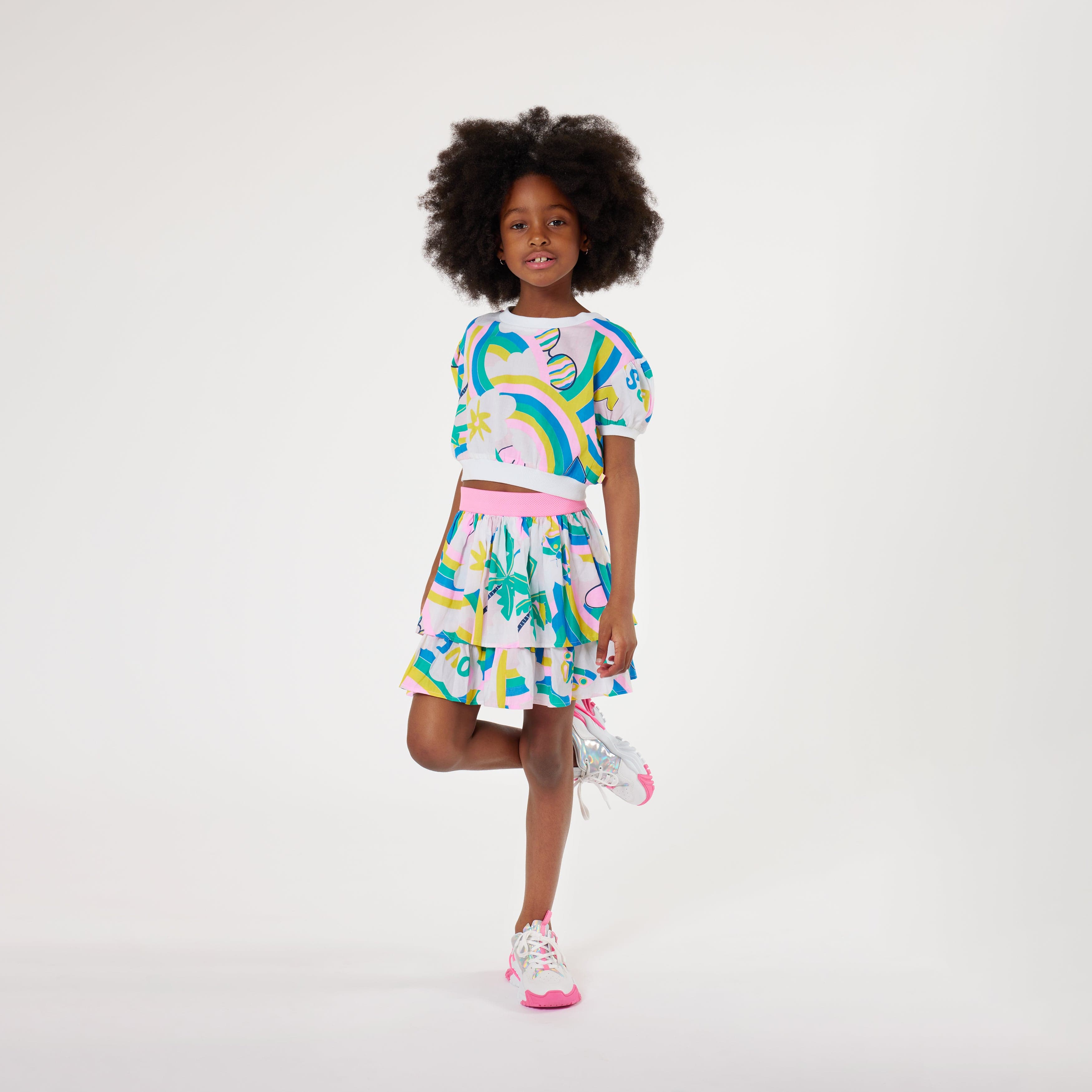 Billieblush Girls Rainbow Ruffle Skirt in Multicolour