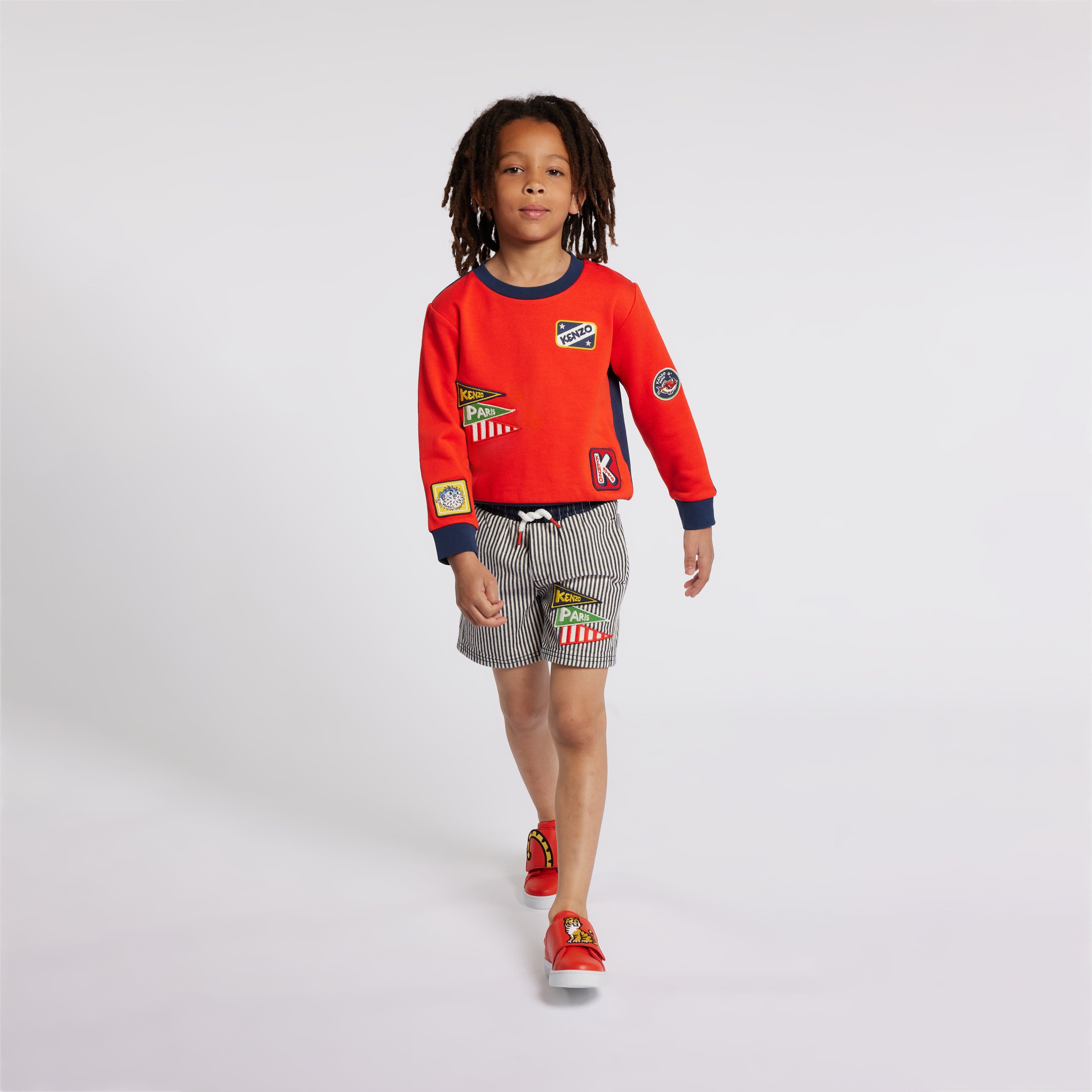 KENZO Boys Badges Sweatshirt in Red