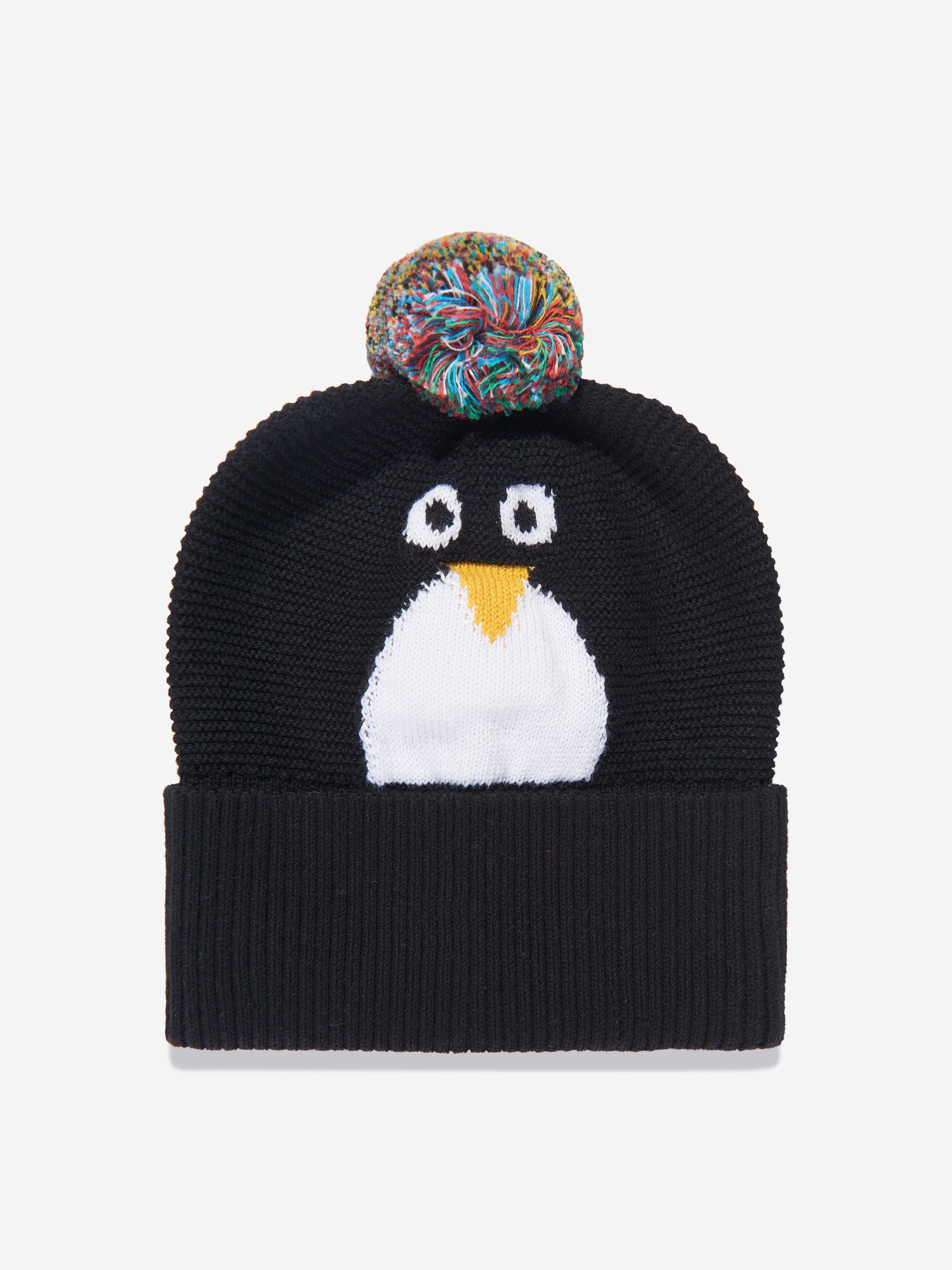 Stella McCartney Baby Penguin Bobble Hat in Black