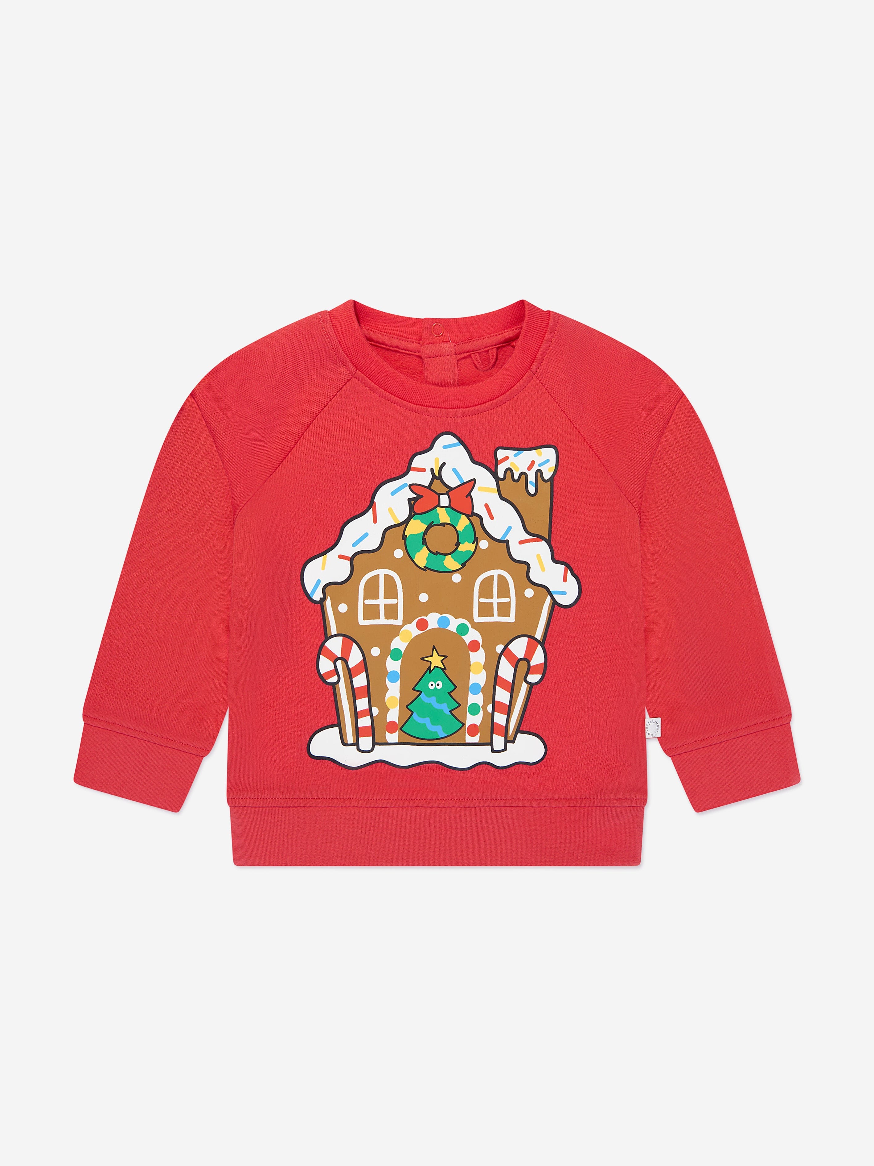 Stella McCartney Baby Gingerbread House Sweatshirt in Red