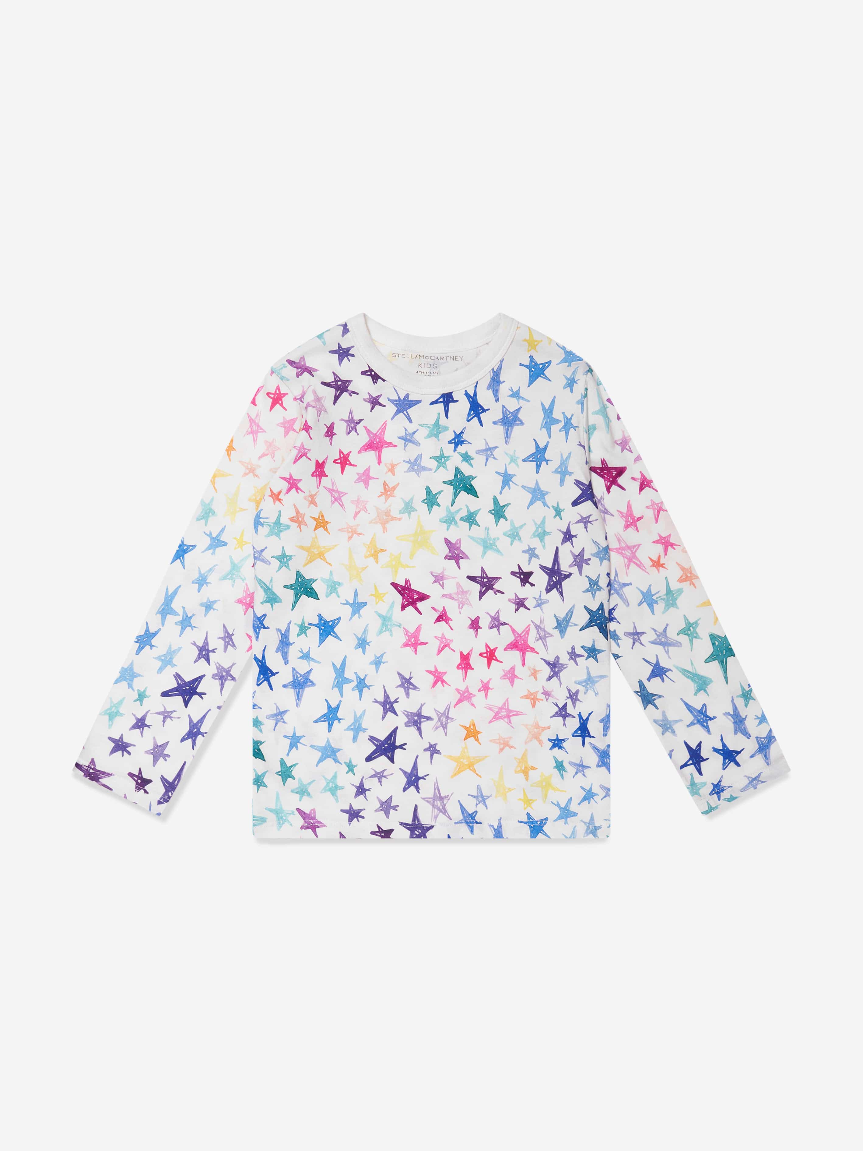 Stella McCartney Girls Long Sleeve Star T-Shirt in Ivory