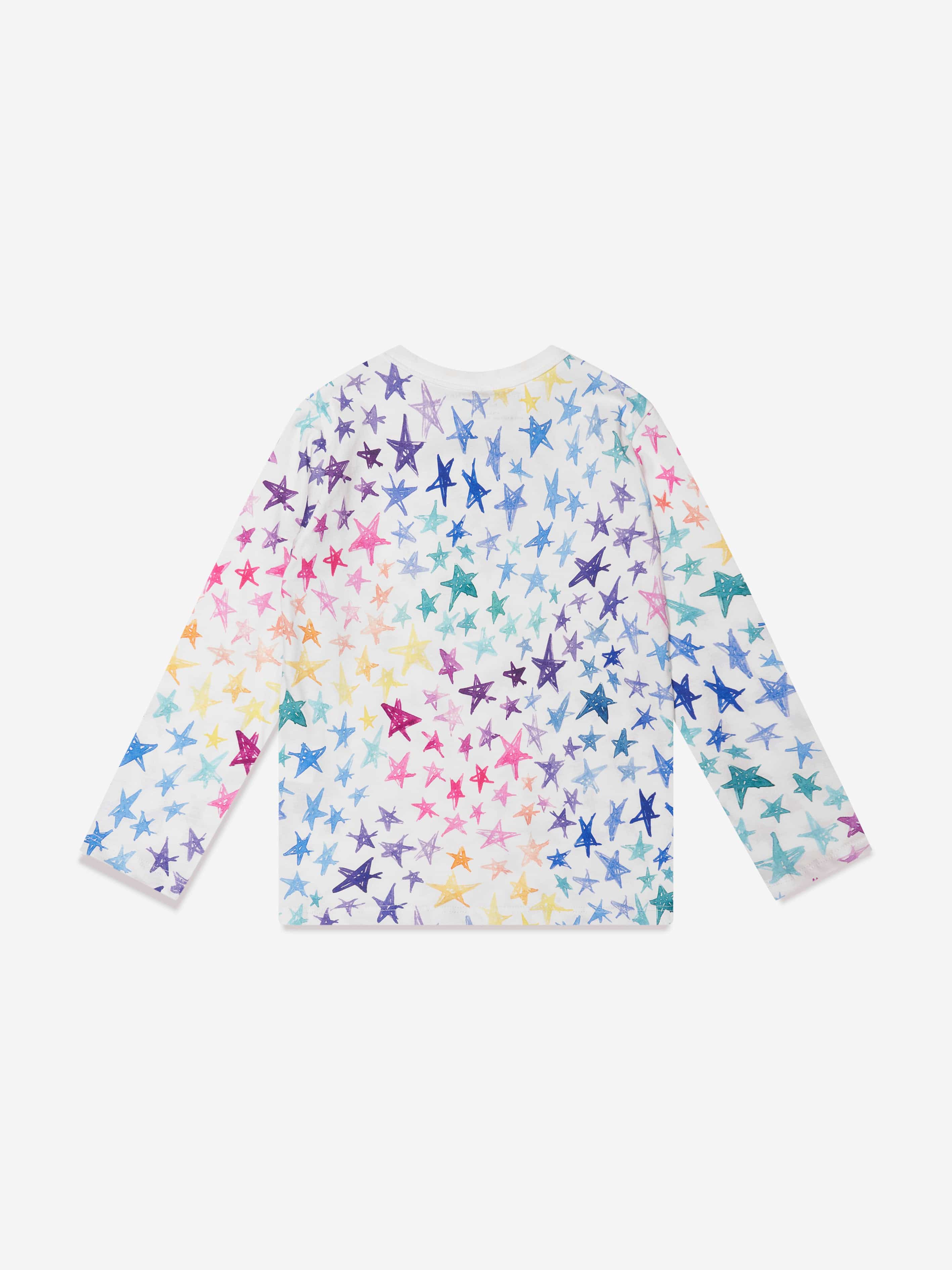 Stella McCartney Girls Long Sleeve Star T-Shirt in Ivory