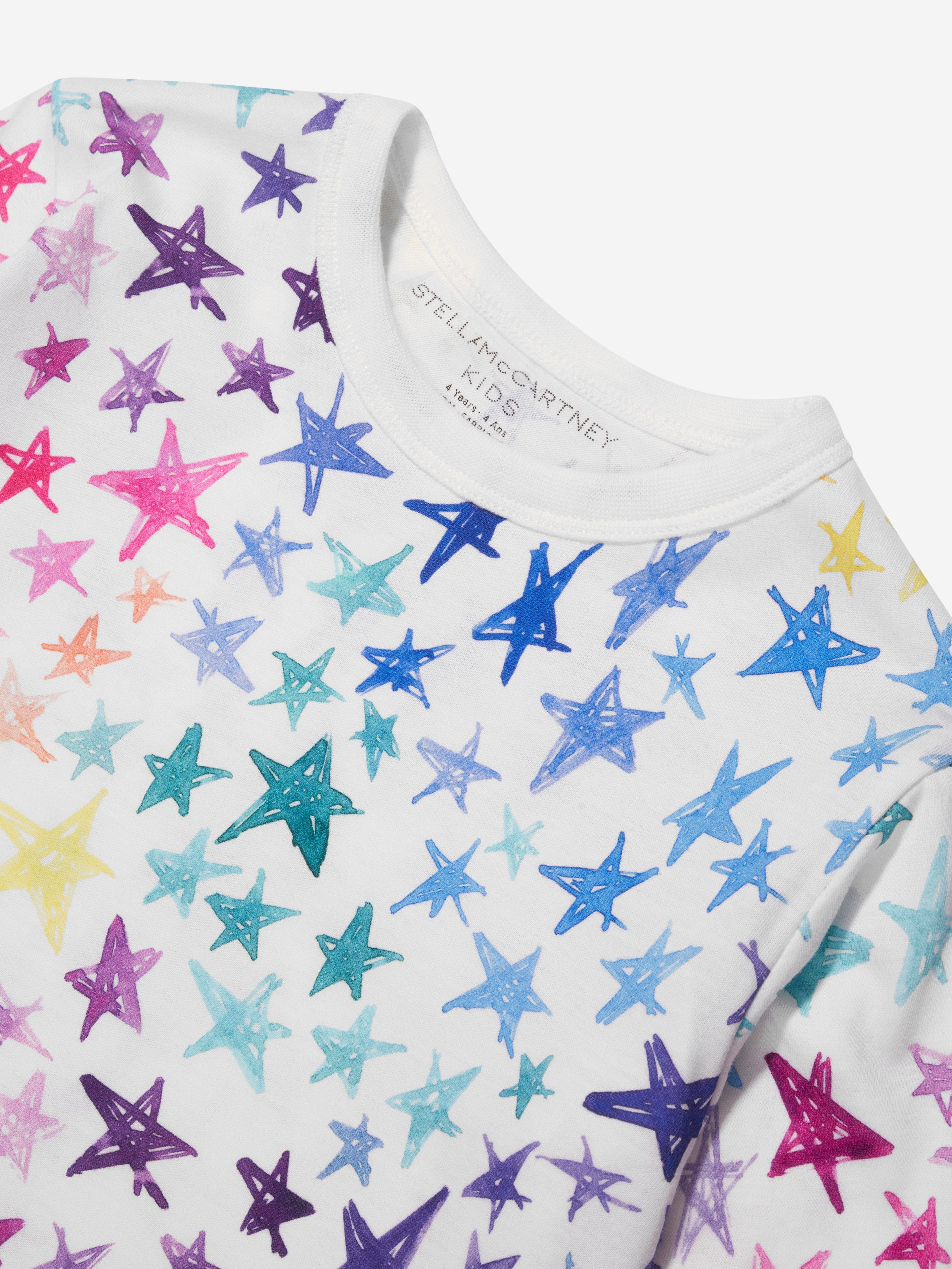 Stella McCartney Girls Long Sleeve Star T-Shirt in Ivory