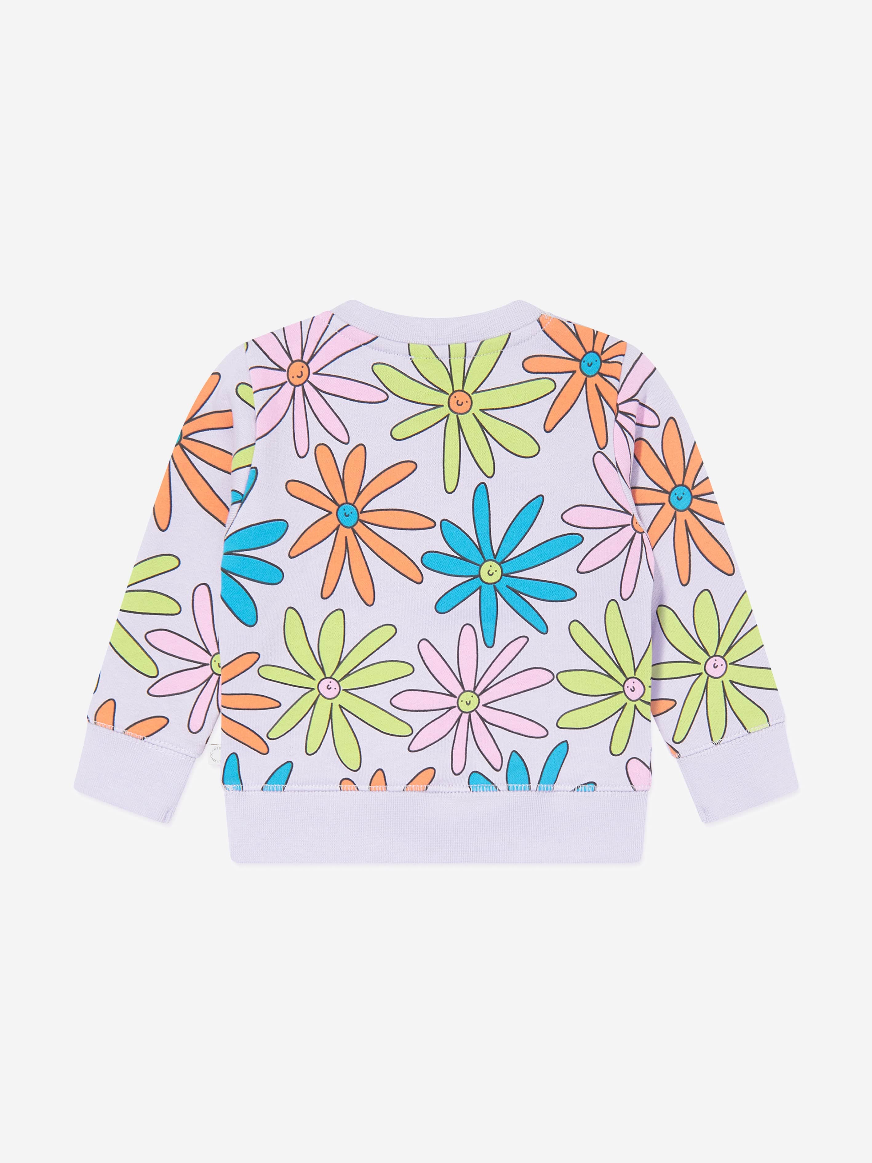 Stella McCartney Baby Girls Flower Print Sweatshirt in Purple