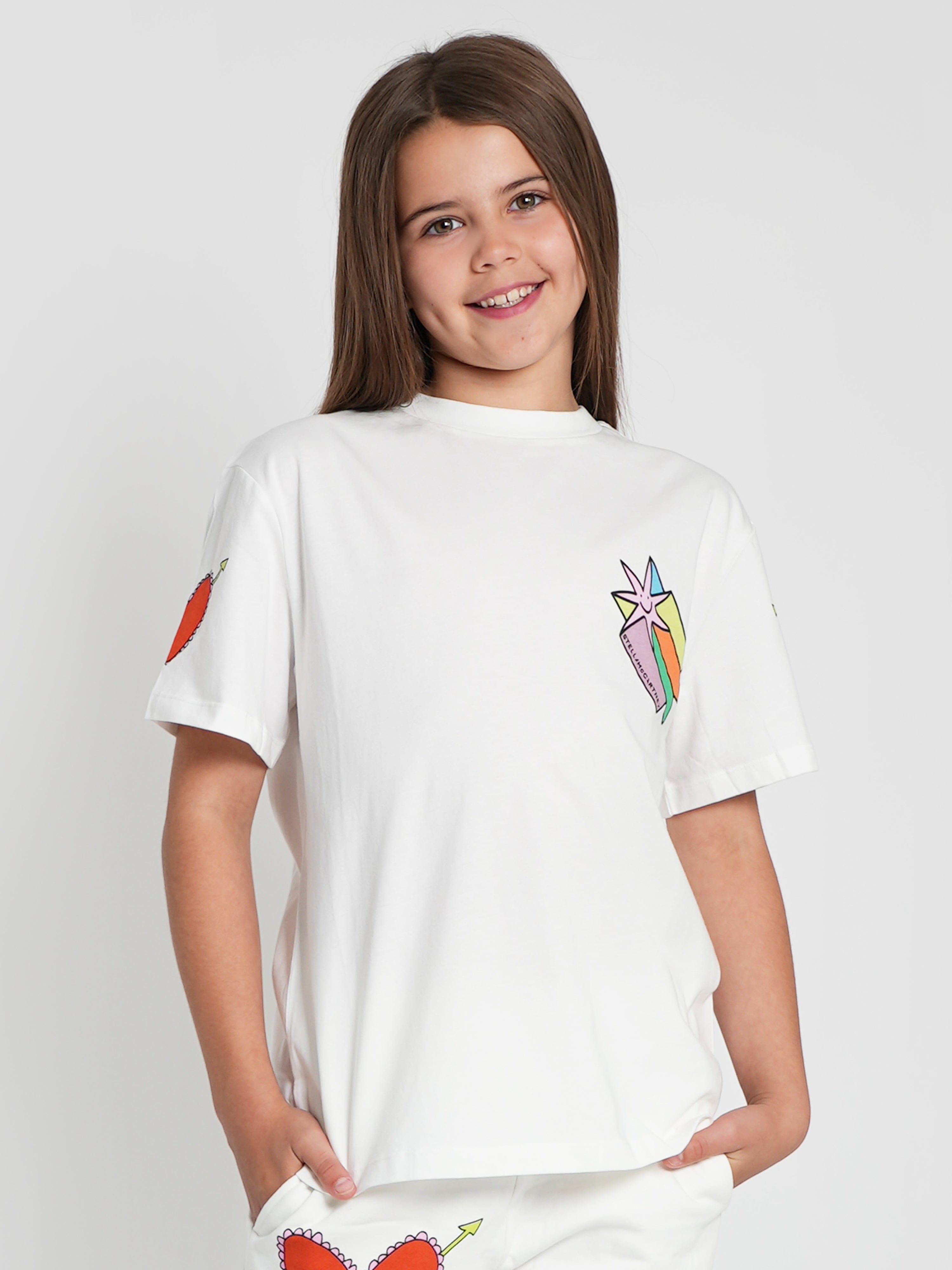 Stella McCartney Girls Star Print T-Shirt in Ivory