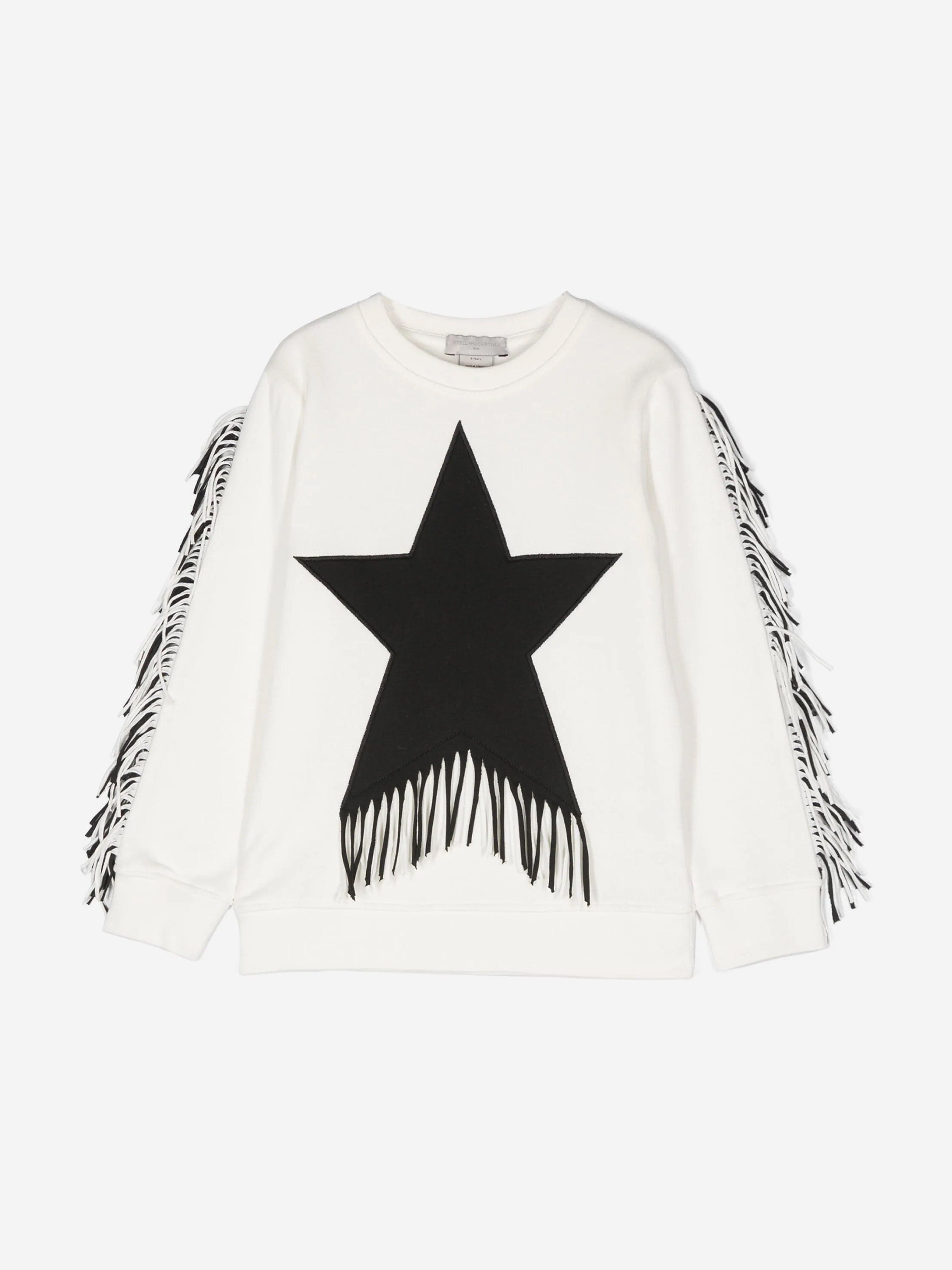 Stella McCartney Girls Tassel Star Sweatshirt in Ivory