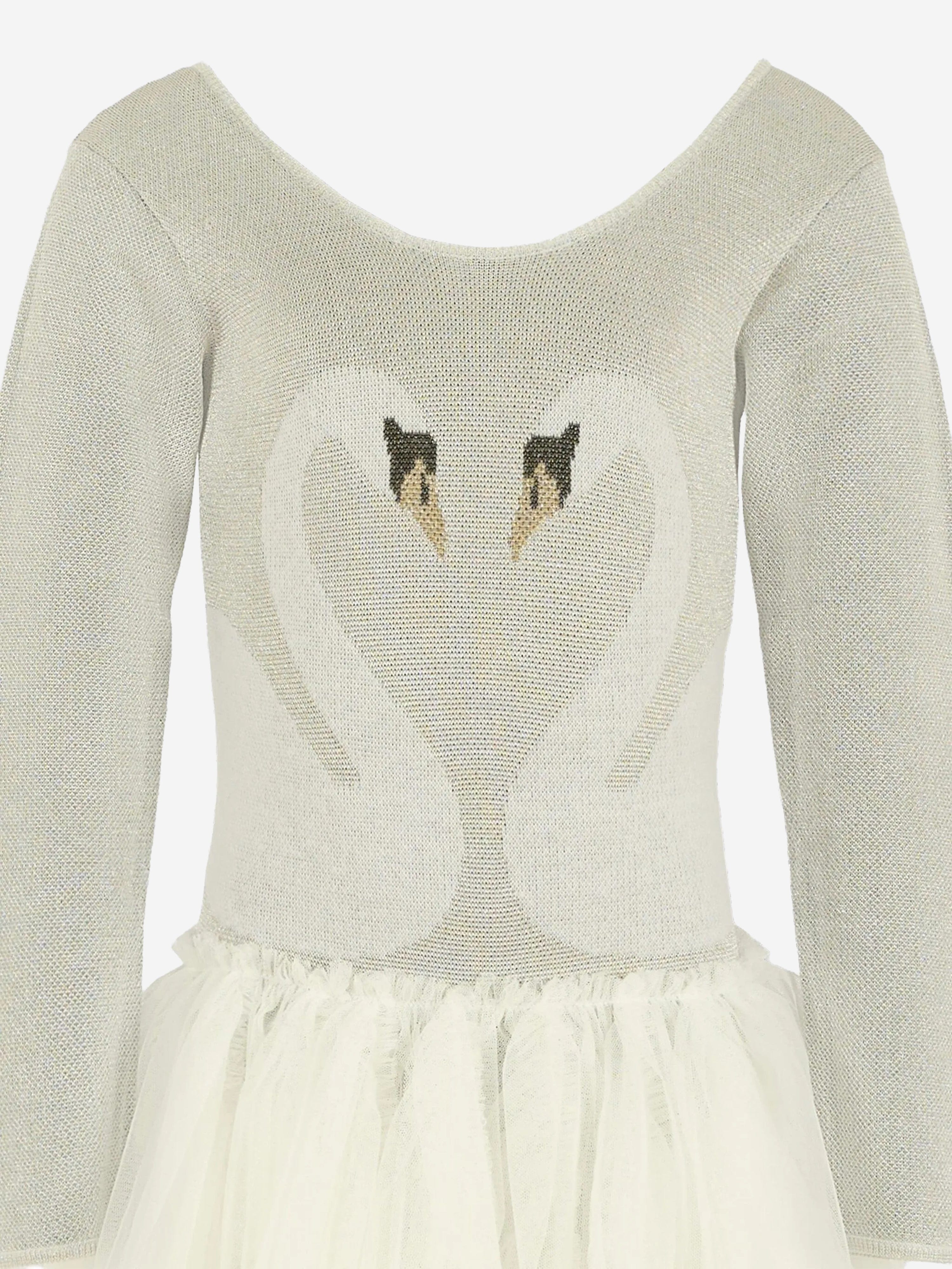 Stella McCartney Girls Swan Dress in Silver