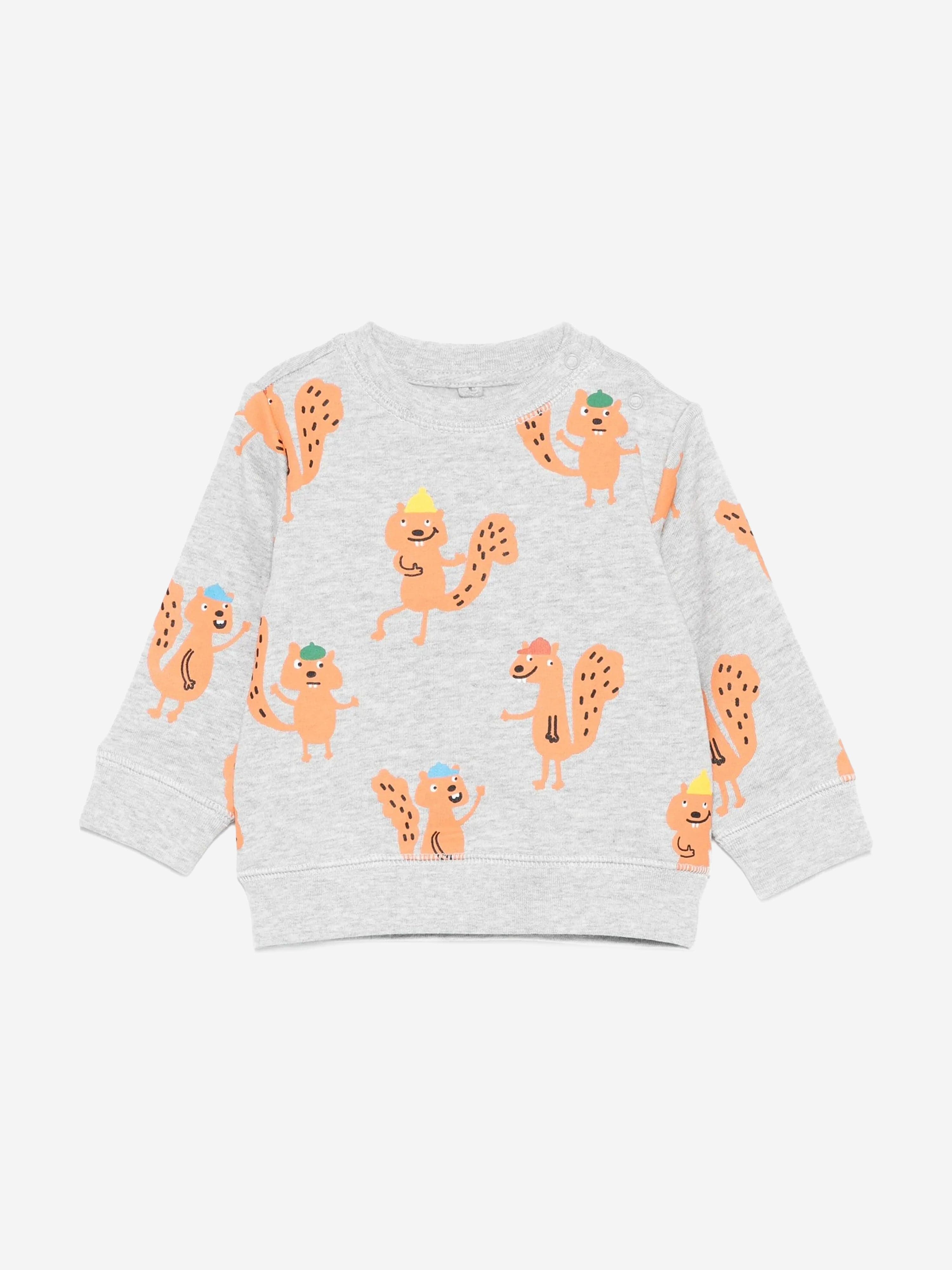 Stella McCartney Baby Boys Squirrels AOP Sweatshirt in Grey