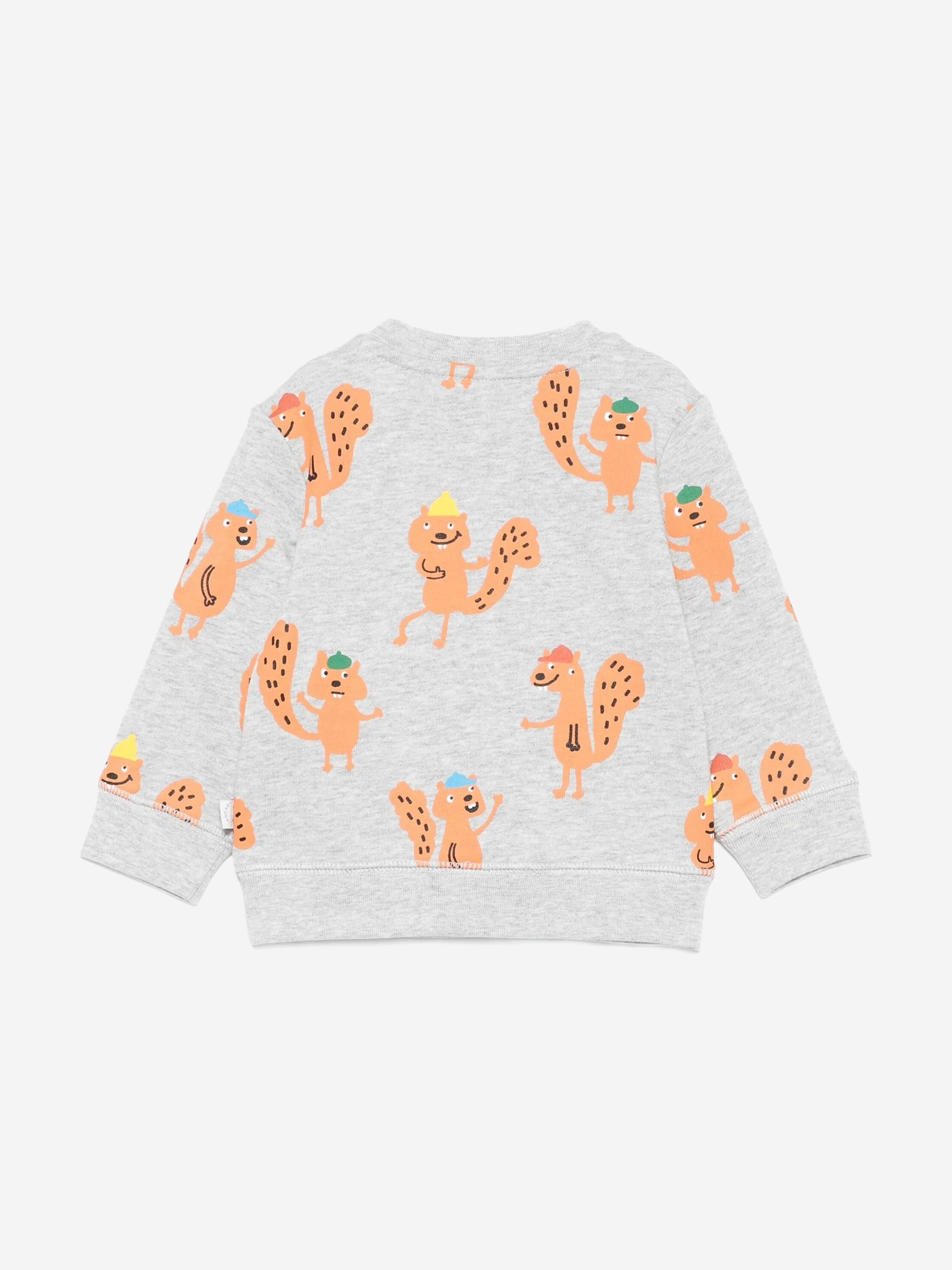 Stella McCartney Baby Boys Squirrels AOP Sweatshirt in Grey